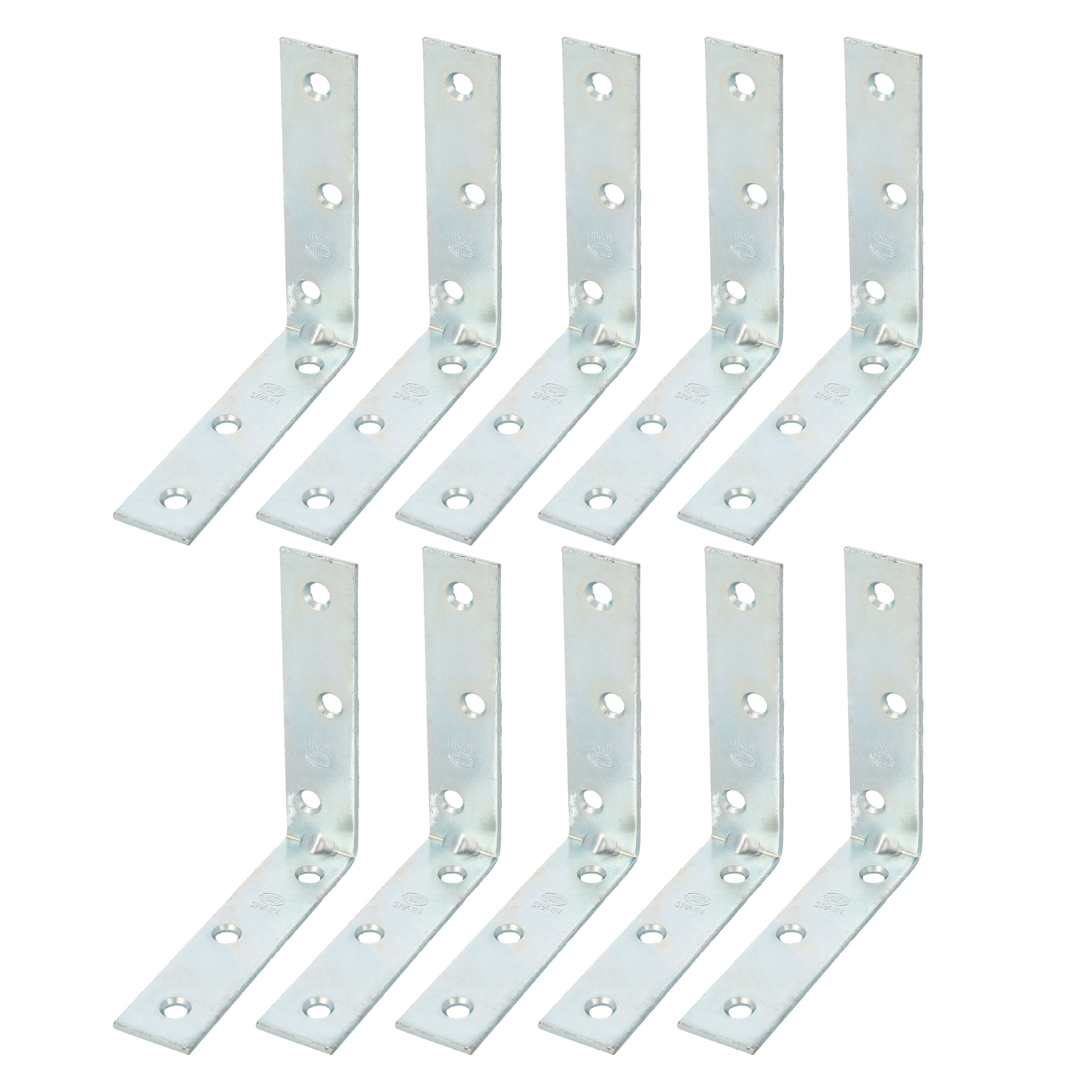 AMIG hoekankers/stoelhoeken - 10x - verzinkt staal - breedte 1.9cm - lengte 2 x 8cm -