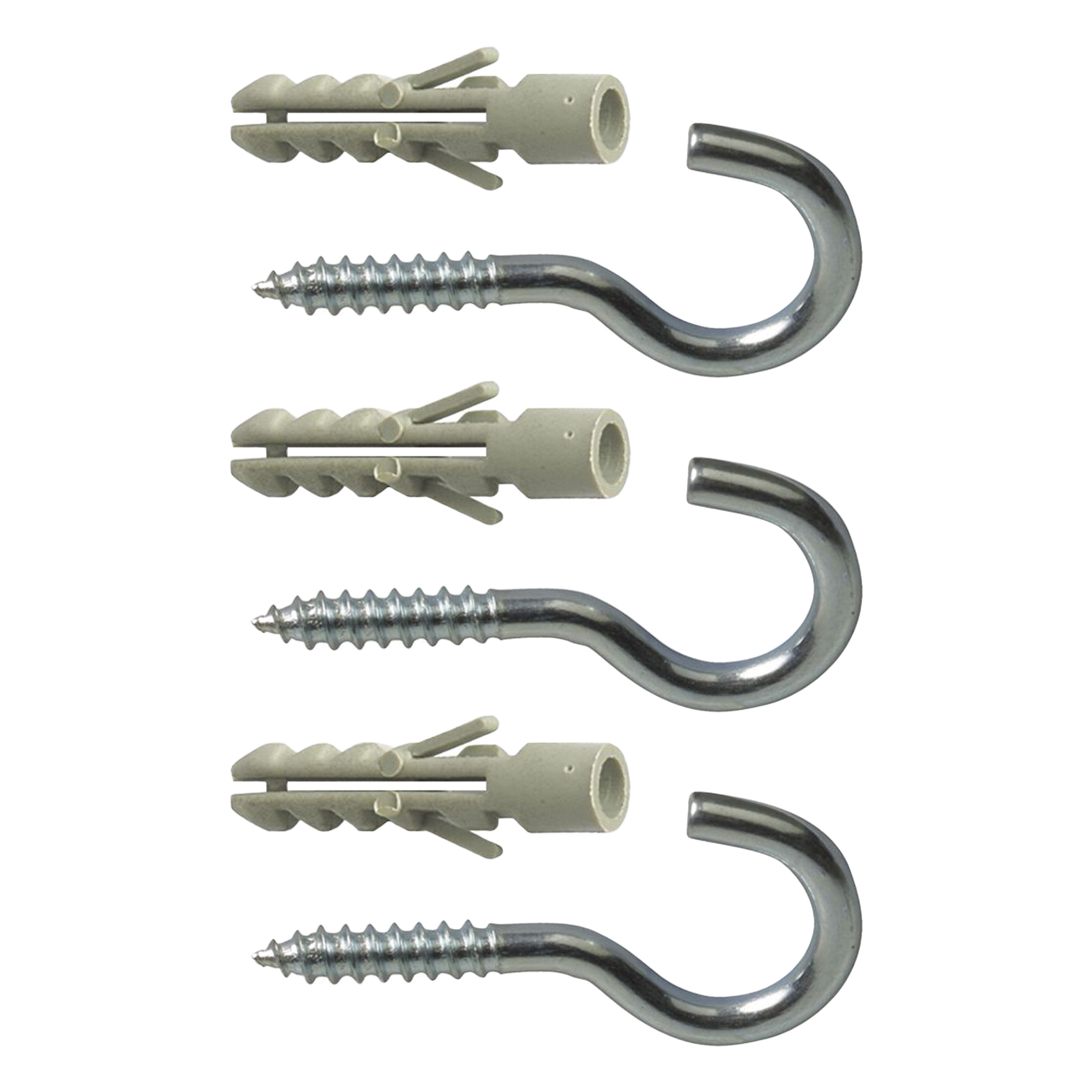 AMIG Schroefhaken met muurplug - 24x - verzinkt staal - 30 mm - zilver - DHZ ijzerwaren - A merk -