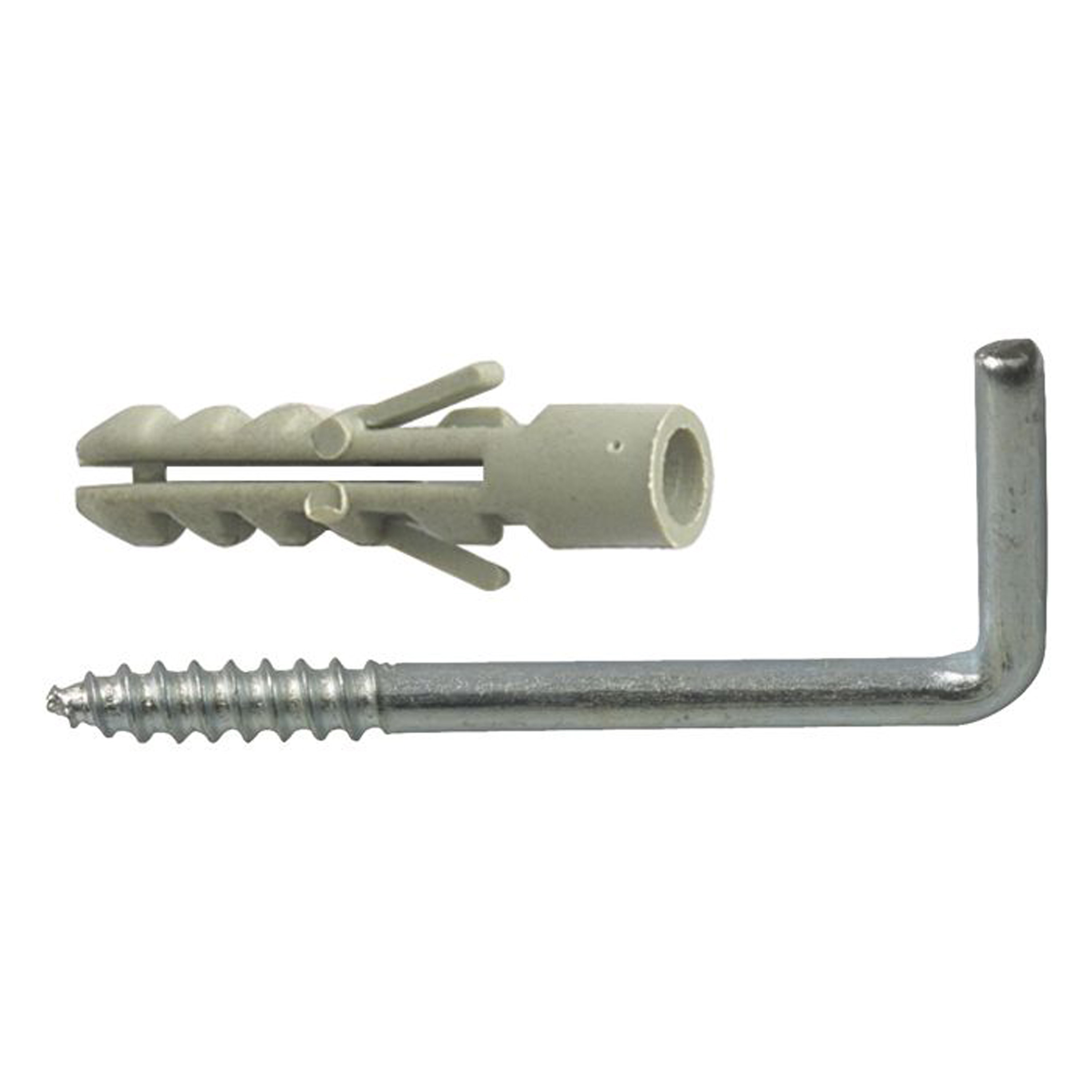 AMIG Schroefhaken met muurplug - 12x - verzinkt staal - 60 mm - zilver - DHZ ijzerwaren - A merk -