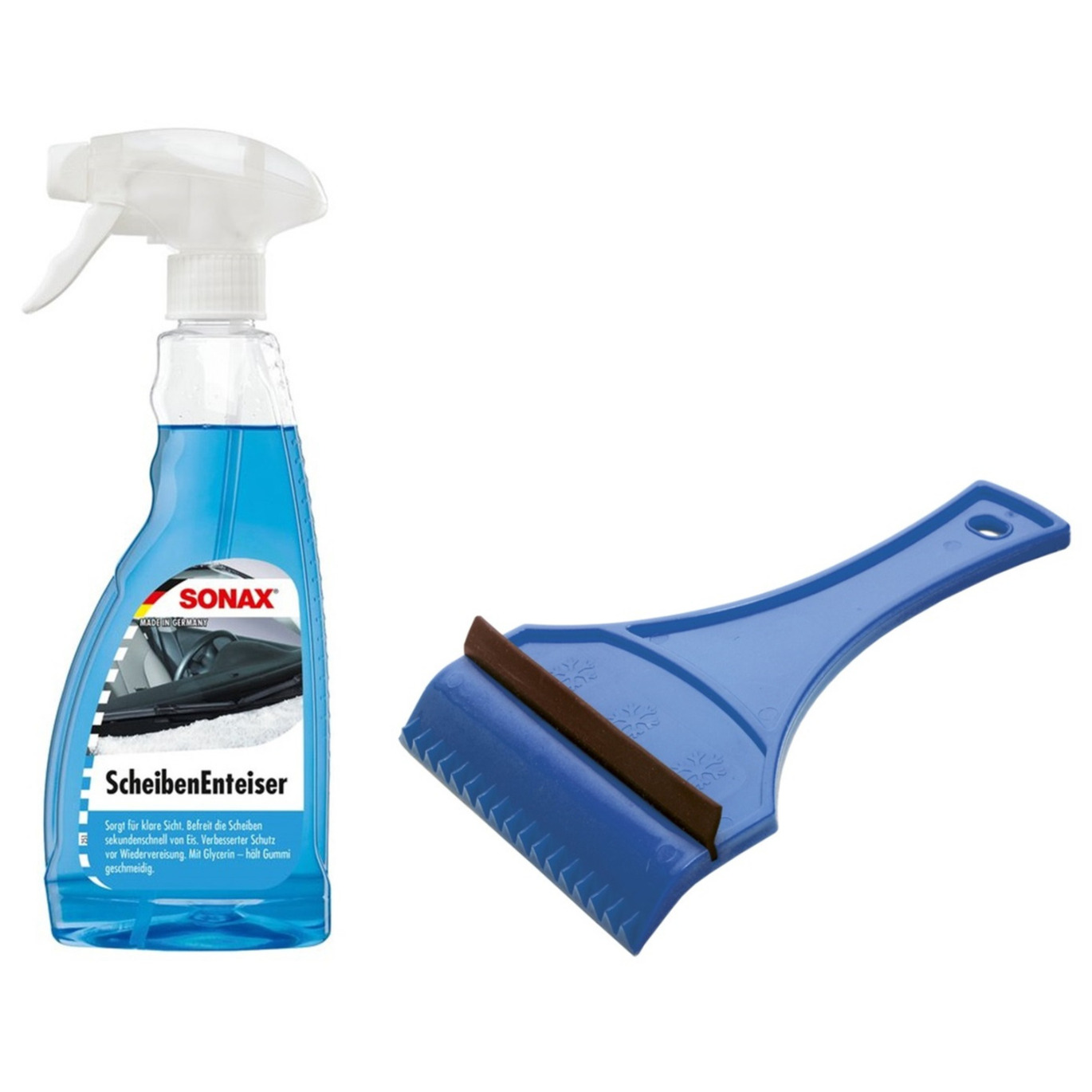 Ruitenontdooier spray - voor auto - 500 ml - antivries sprays - winter/vorst - incl. ijskrabber -