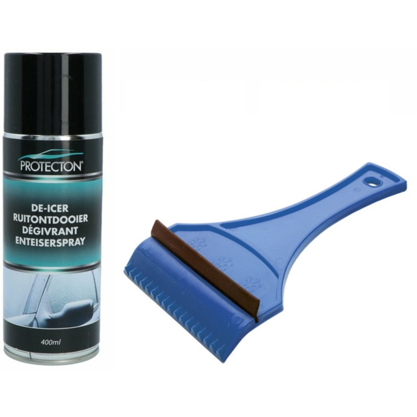 Ruitenontdooier spray - voor auto - 400 ml - antivries sprays - winter/vorst - incl. ijskrabber -