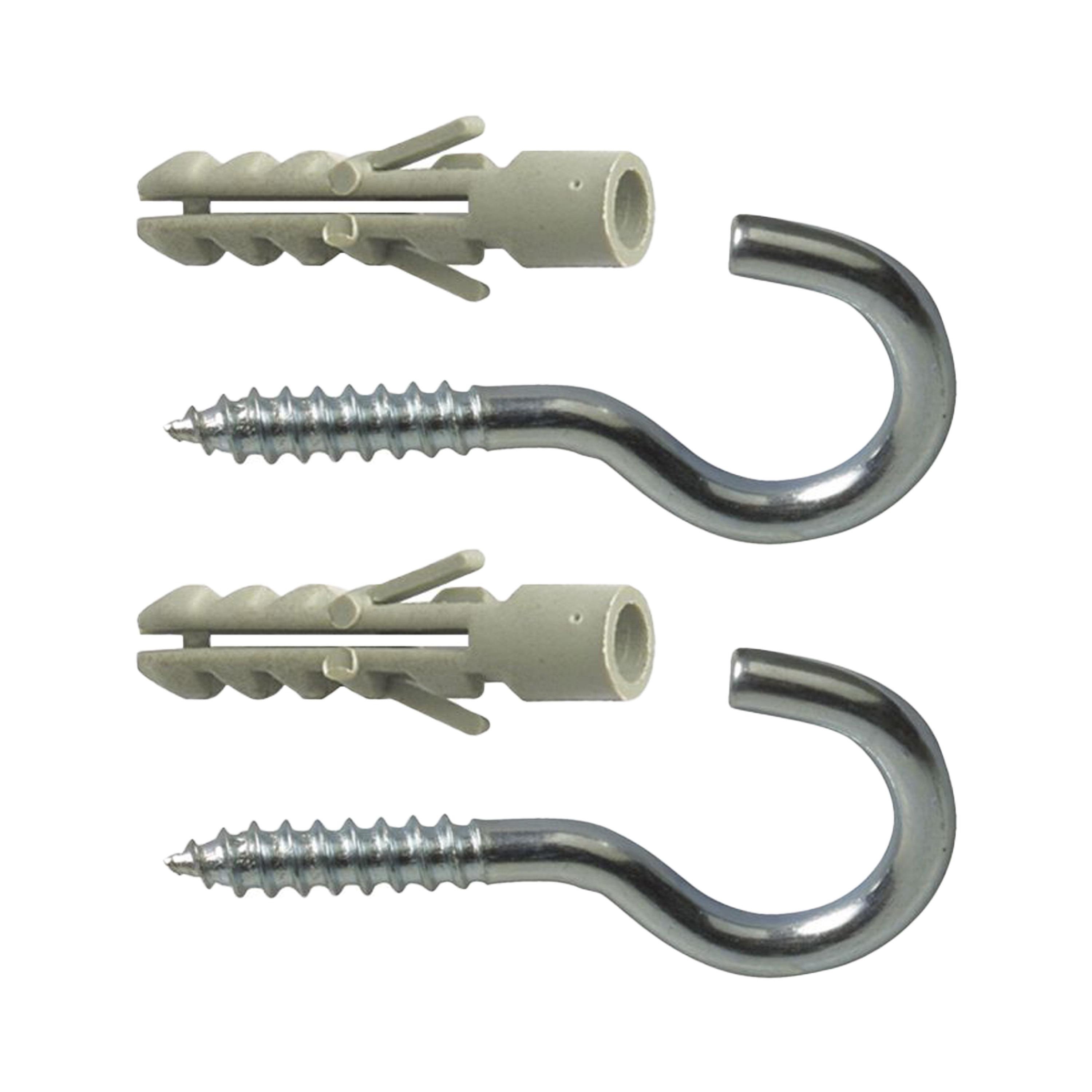 AMIG Schroefhaken met muurplug - 16x - verzinkt staal - 30 mm - zilver - DHZ ijzerwaren - A merk -