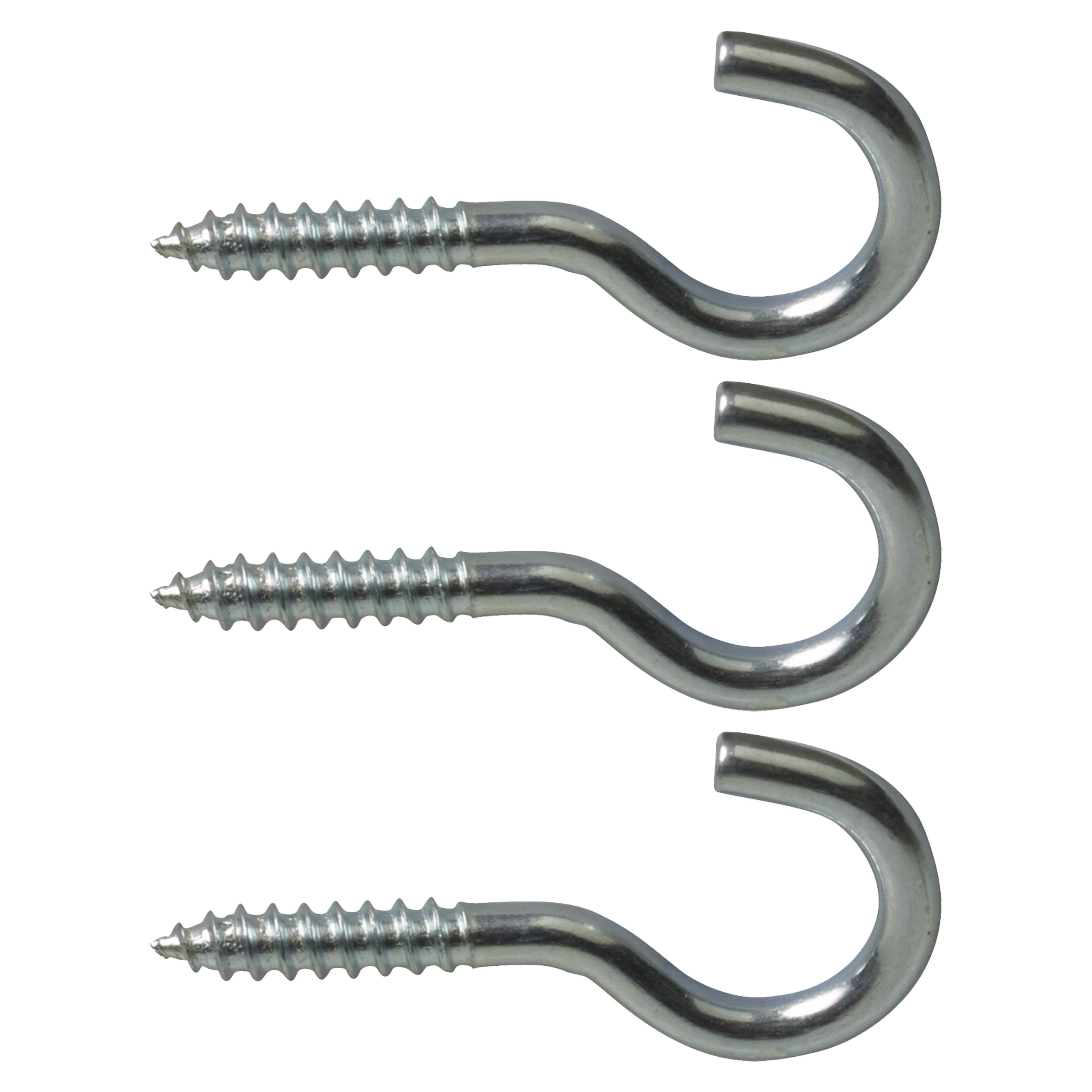 AMIG Schroefhaken - 24x - verzinkt staal - 60 mm - zilver - DHZ ijzerwaren - A merk kwaliteit -