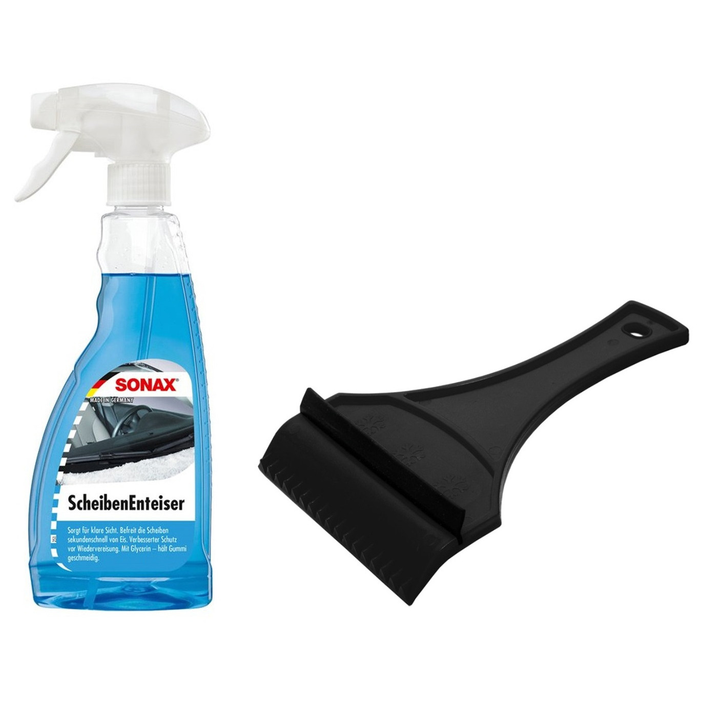 Ruitenontdooier spray - voor auto - 500 ml - antivries sprays - winter/vorst - incl. ijskrabber -