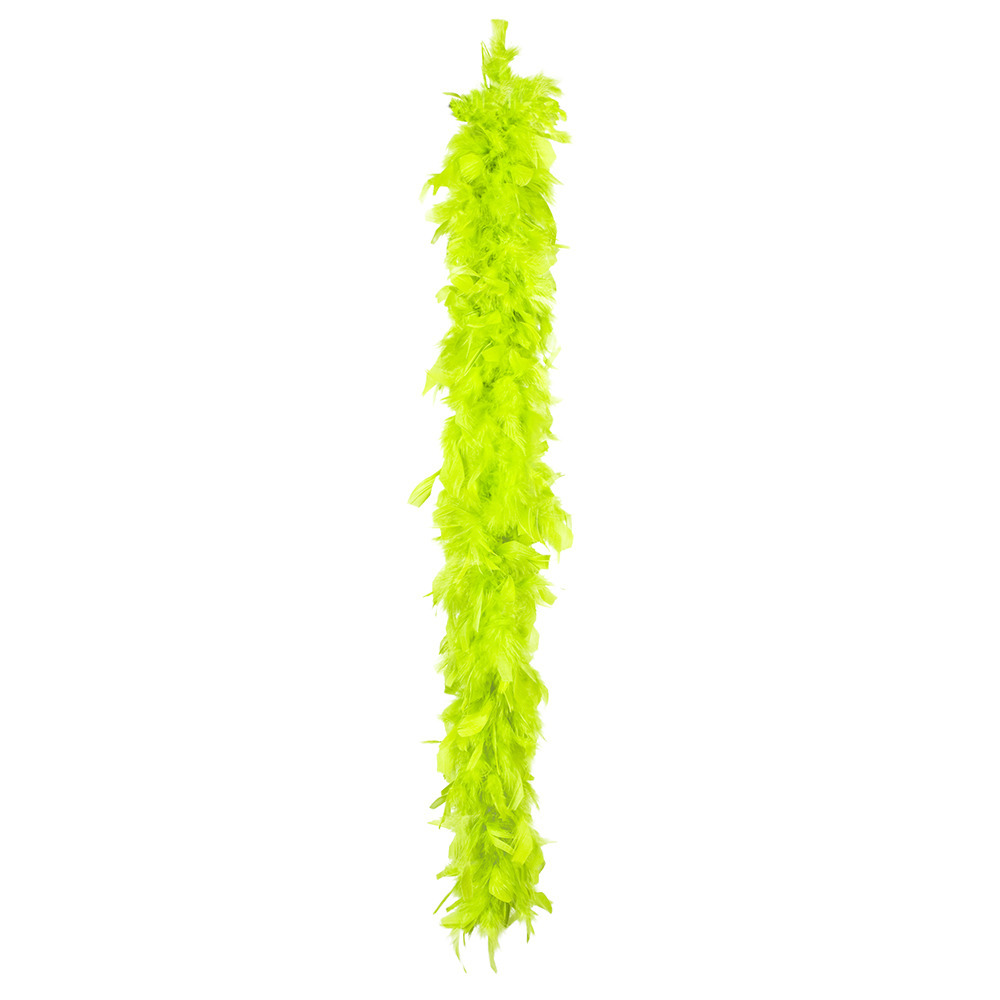 Boa kerstslinger met veren - neon groen - 180 cm - 50 gram - kerstversiering -