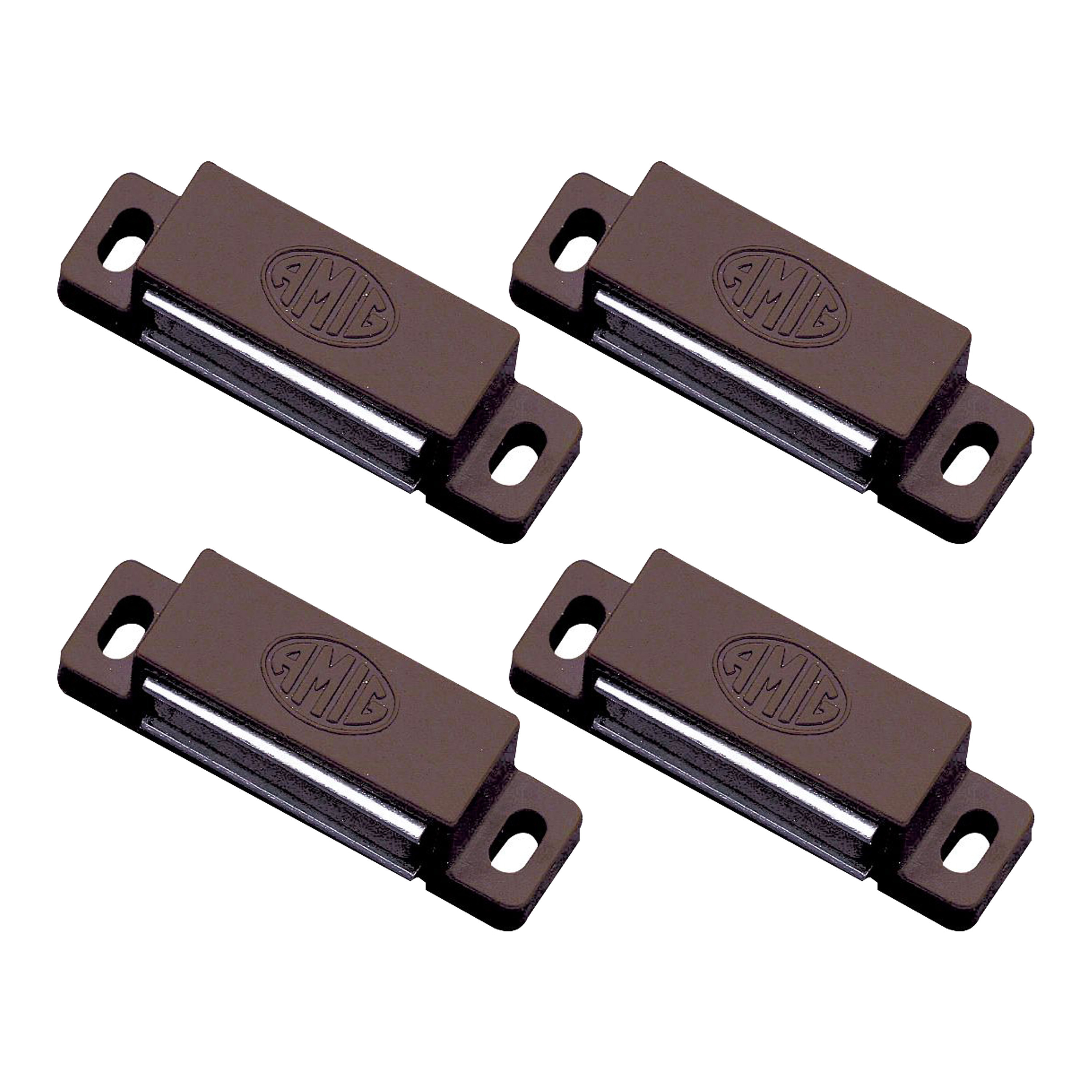 AMIG magneetsnapper/deurmagneet - 4 stuks - bruin - 5.6 x 1.5 x 1.4 cm - 5 kg -