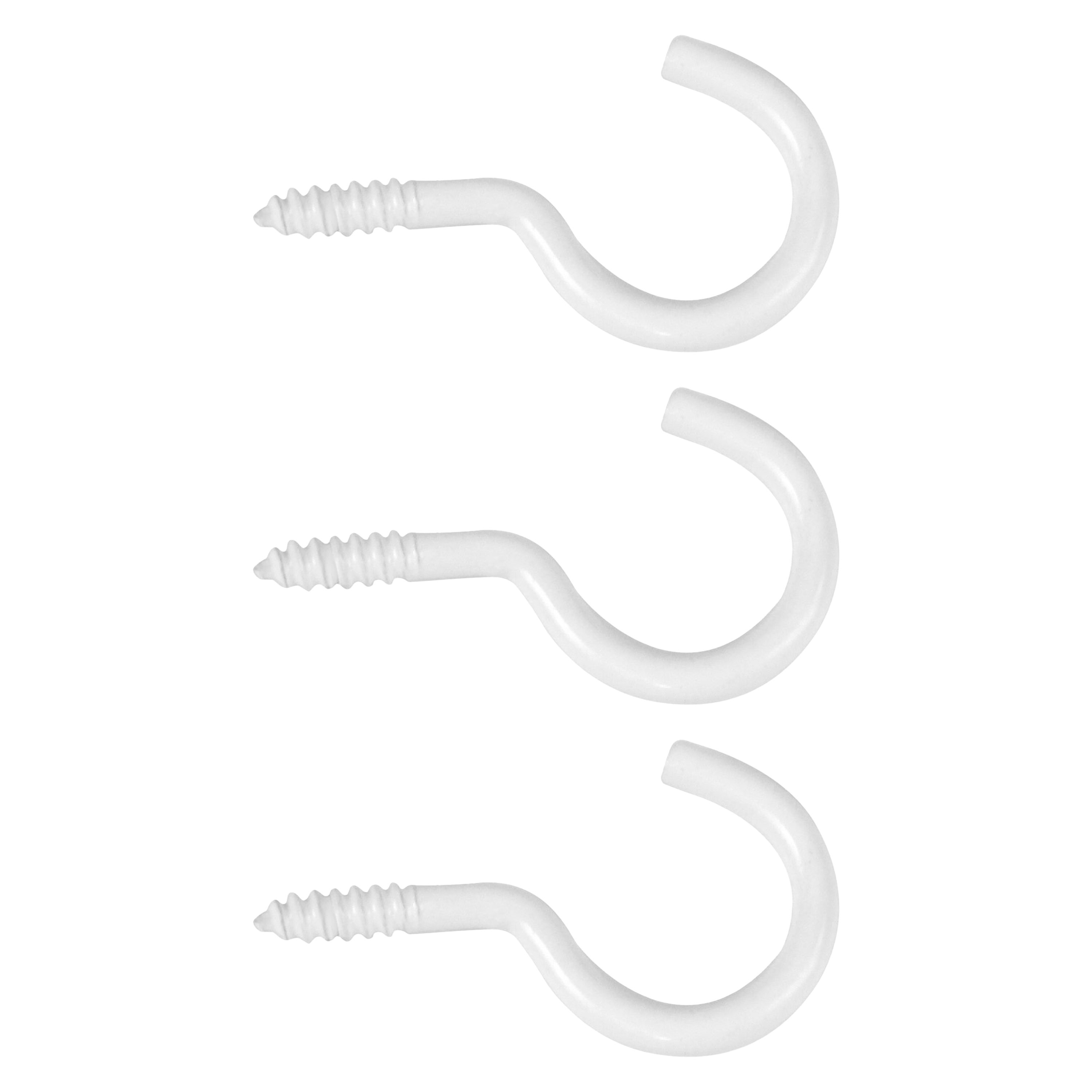 AMIG Schroefhaken - 24x - staal - 39 mm - wit - DHZ ijzerwaren - A merk kwaliteit -