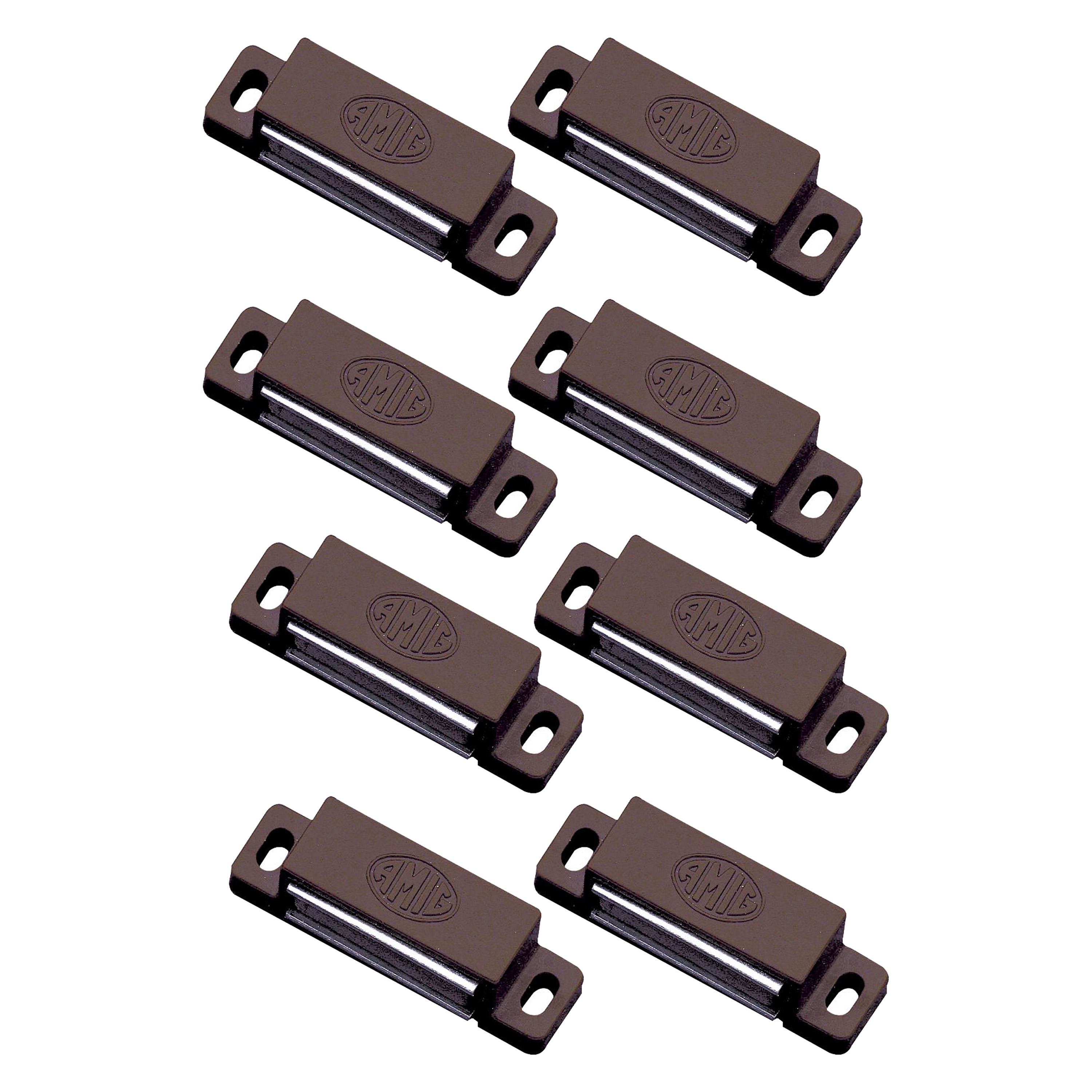 AMIG magneetsnapper/deurmagneet - 8 stuks - bruin - 5.6 x 1.5 x 1.4 cm - 5 kg -