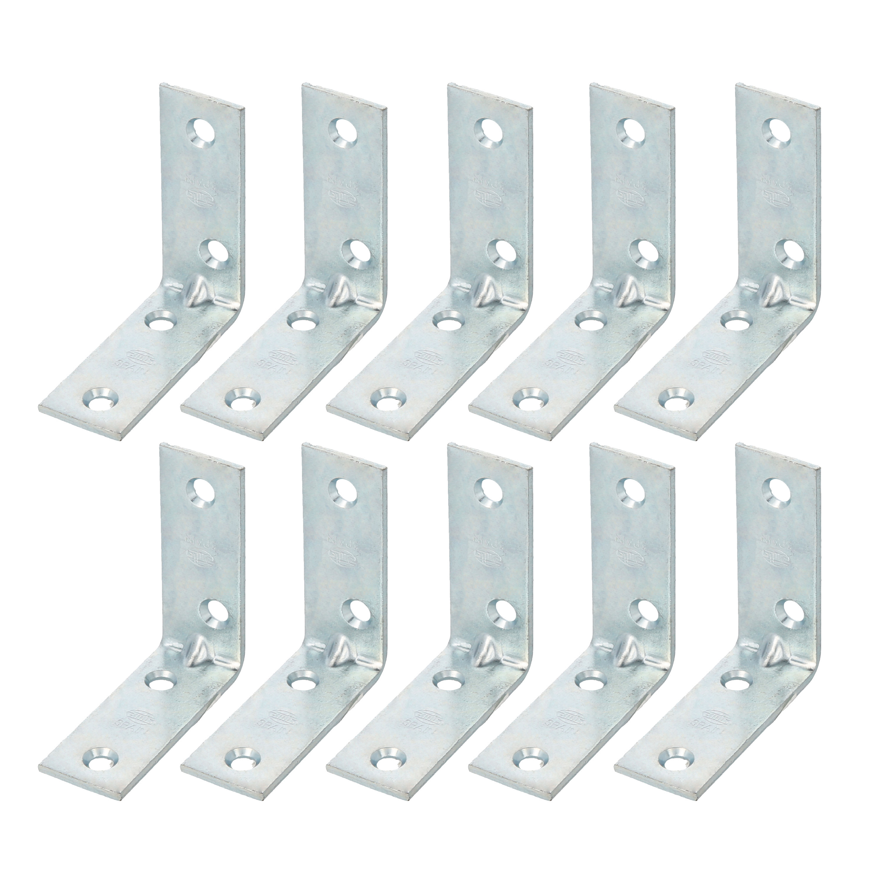 AMIG hoekankers/stoelhoeken - 10x - verzinkt staal - breedte 1.9cm - lengte 2 x 5cm -
