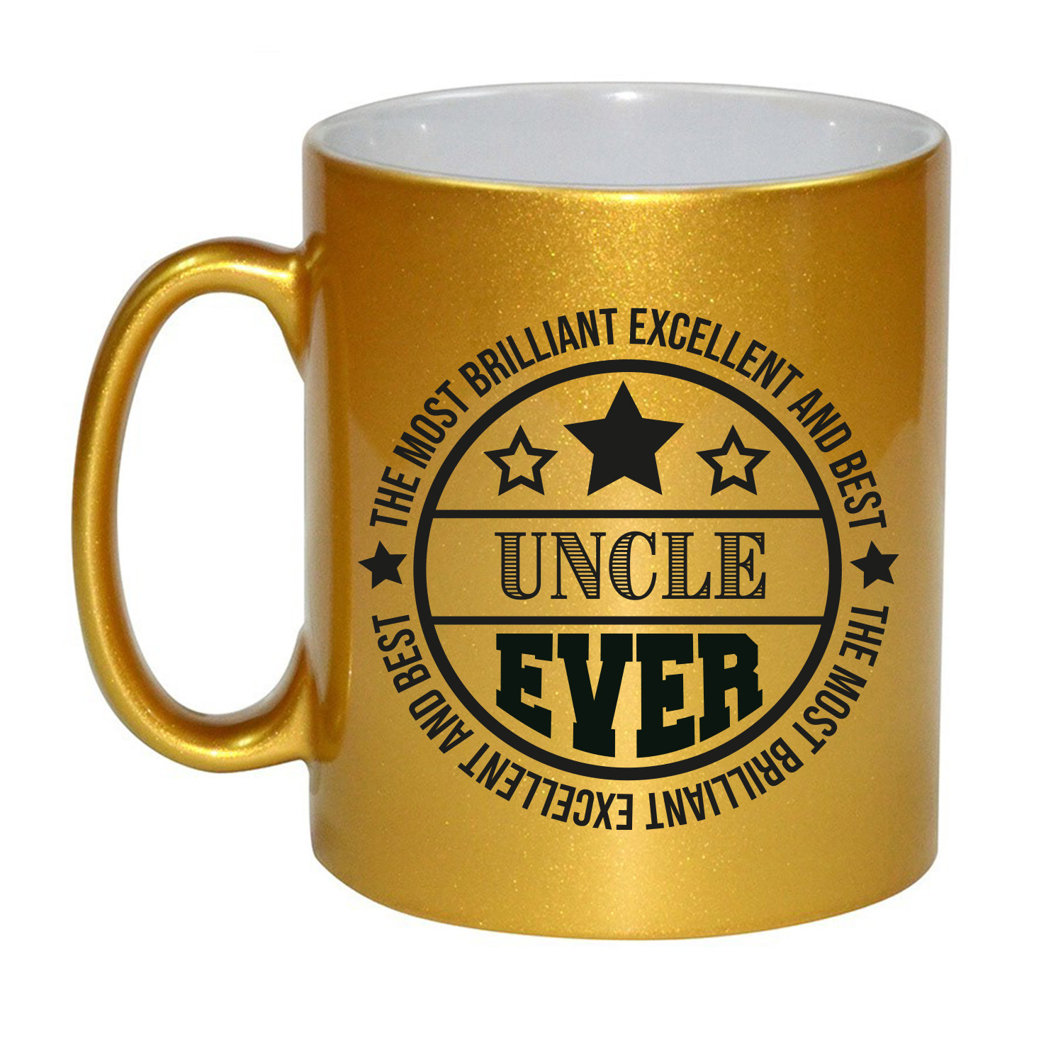 Cadeau koffie/thee mok voor oom - beste oom - goud - 300 ml -
