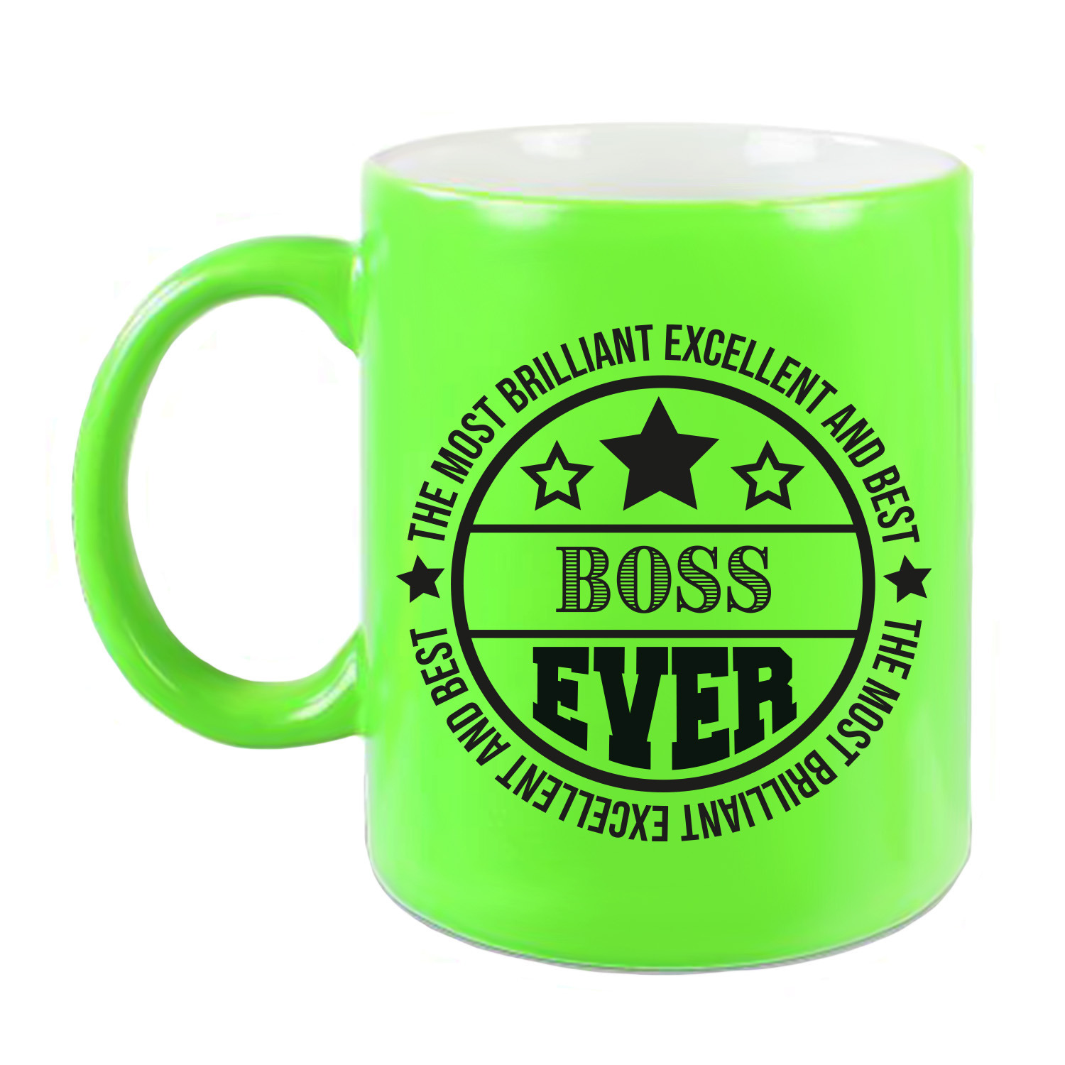 Cadeau koffie/thee mok voor baas - beste baas - groen - 300 ml -