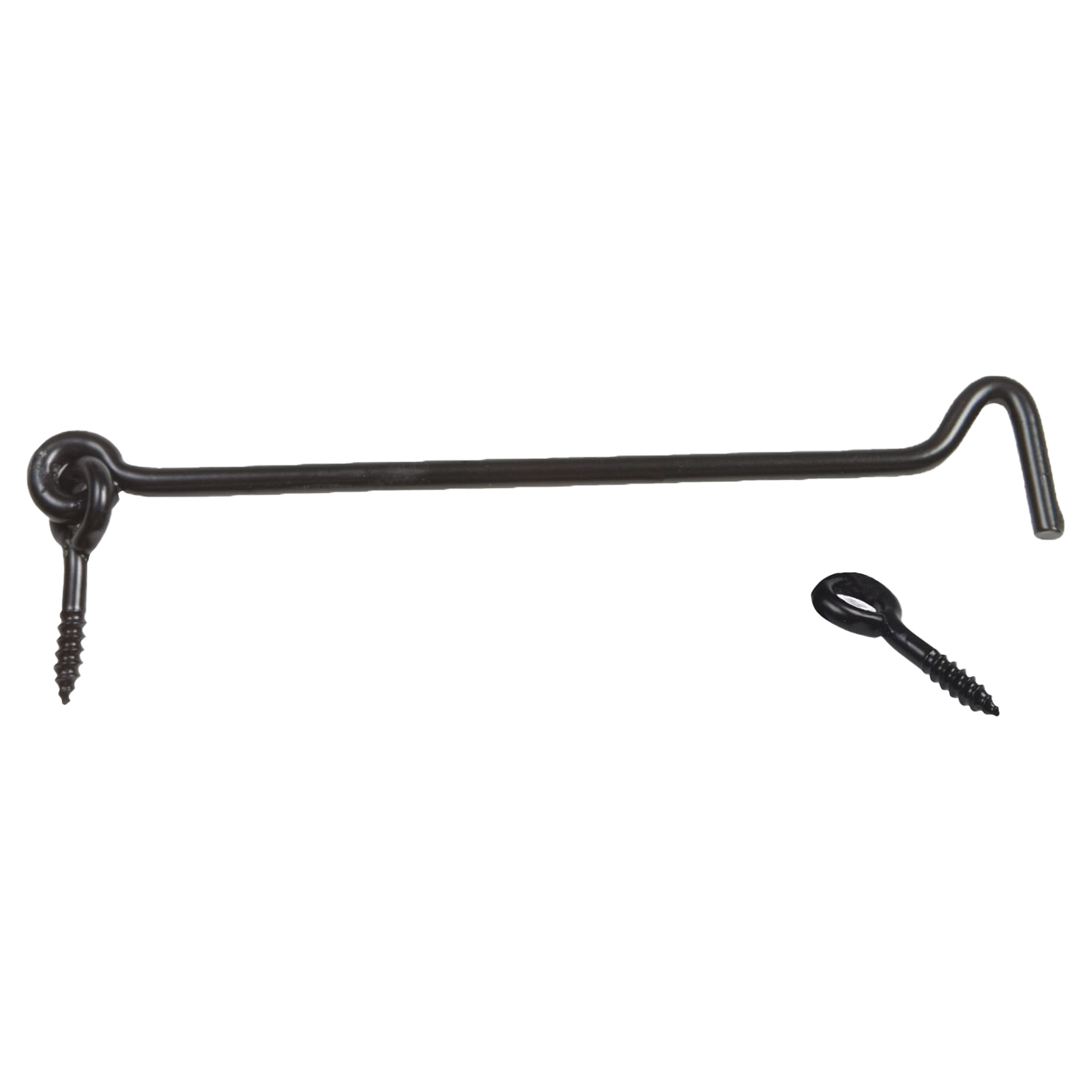 AMIG windhaak / windhaken - staal - zwart - L15 cm - D6 mm - met schroefoog -