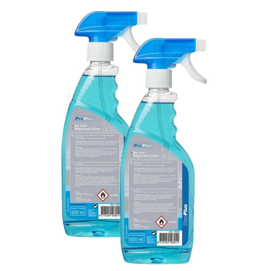 Ruitenontdooier spray - 2x - voor auto - 500 ml - antivries sprays - winter/vorst -