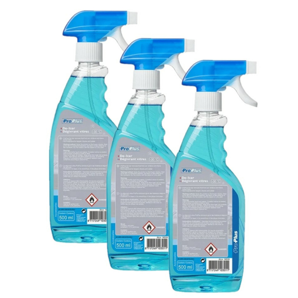 Ruitenontdooier spray - 3x - voor auto - 500 ml - antivries sprays - winter/vorst -
