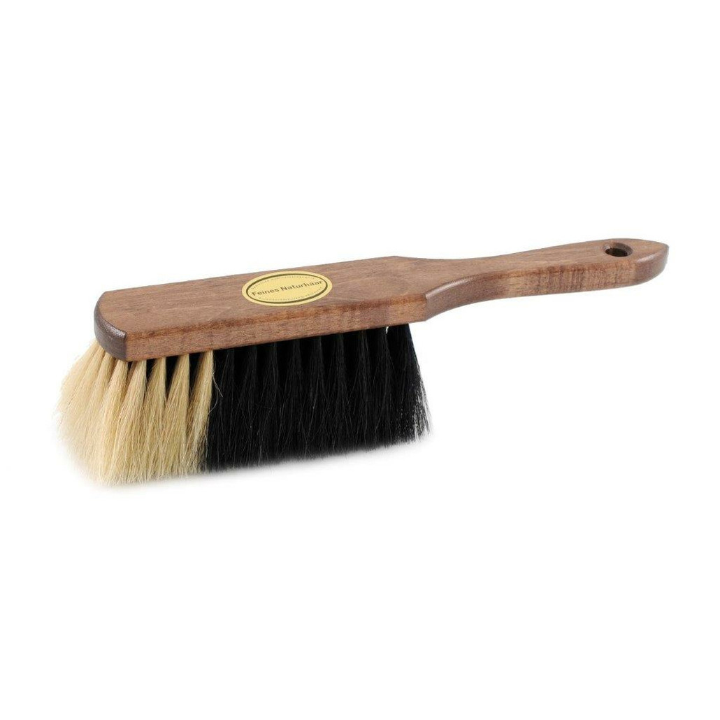 Stoffer/handveger zacht - hout - met zwart paardenhaar - 29 cm -