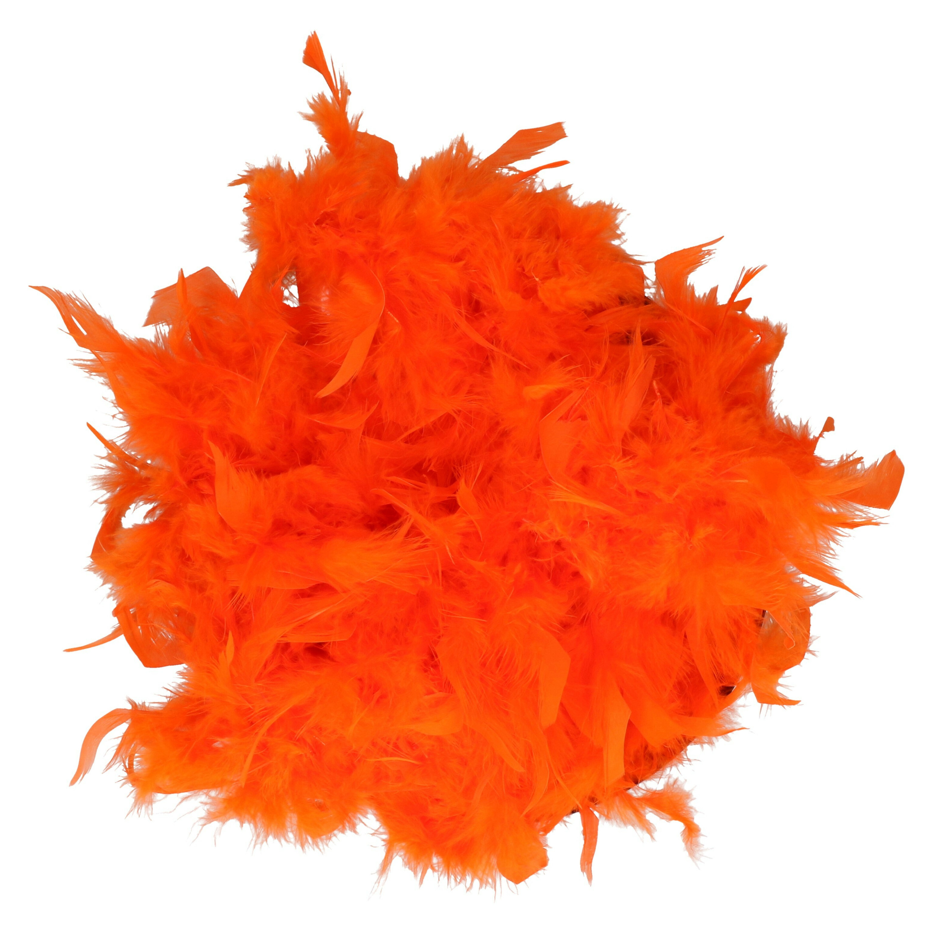 Boa kerstslinger veren - oranje - 180 cm - kerstversiering -