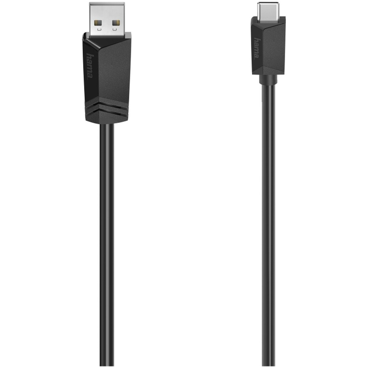 Hama USB 2.0 kabel Type-C naar Type-A 480 Mbit/s, 0,75m Kabel Zwart