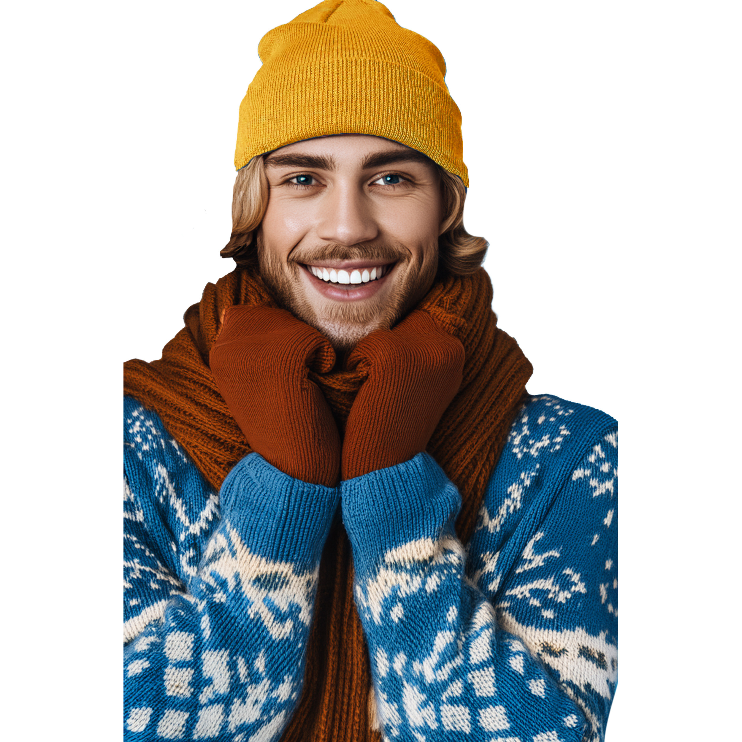 Wintermuts Beanie Yukon - geel - heren/dames - sterk/zacht/licht gebreid 100% Acryl One size -