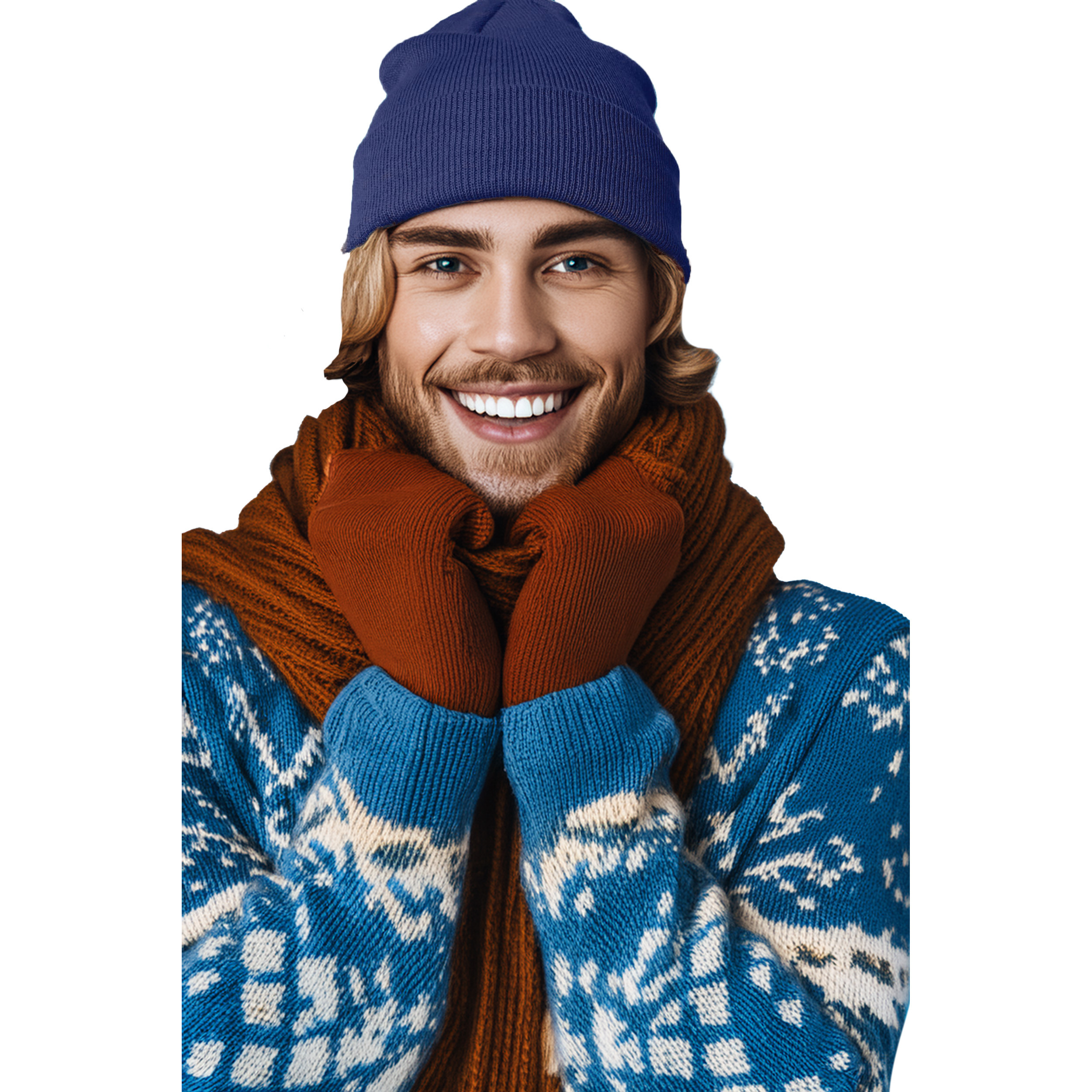 Wintermuts Beanie Yukon - kobalt blauw - heren/dames - sterk/zacht/licht gebreid 100% Acryl One size -