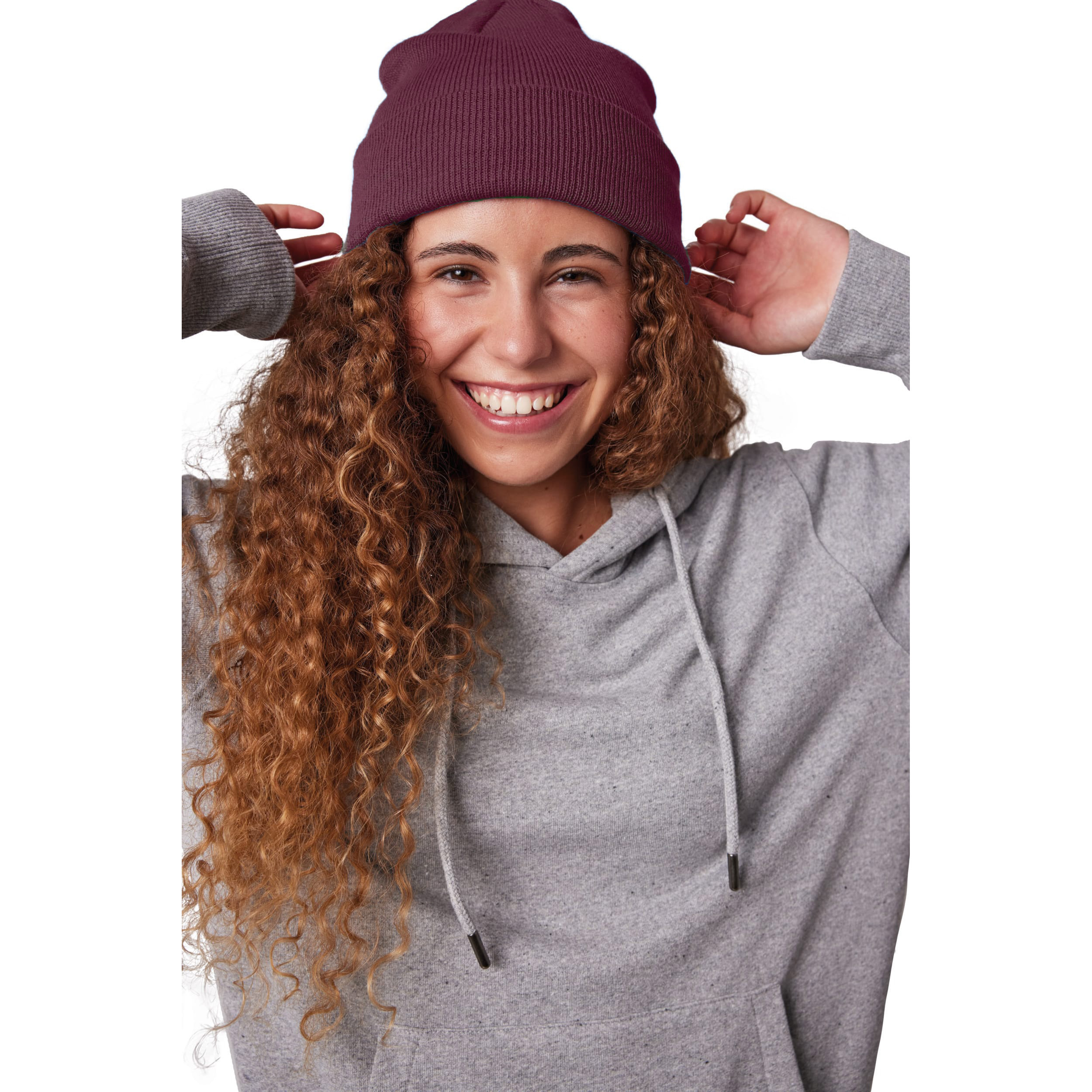 Wintermuts Beanie Yukon - bordeaux rood - heren/dames - sterk/zacht/licht gebreid 100% Acryl One size -