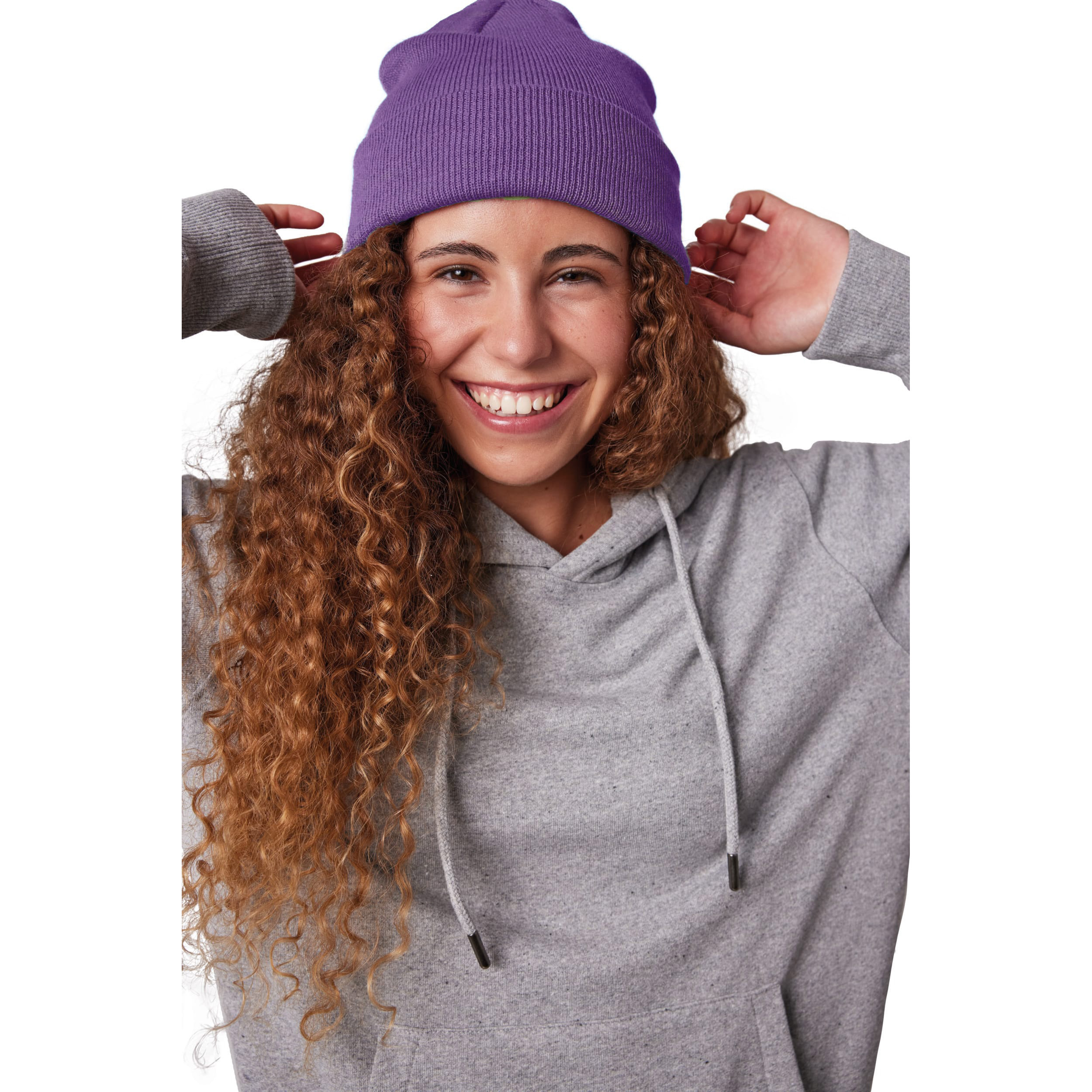 Wintermuts Beanie Yukon - paars - heren/dames - sterk/zacht/licht gebreid 100% Acryl One size -