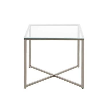 Bijzettafel Indor - glas - 45x50x50 cm - Leen Bakker
