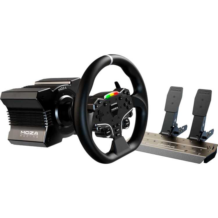 MOZA R5 + ES + SRP Bundel stuur Basis, stuur en pedalen