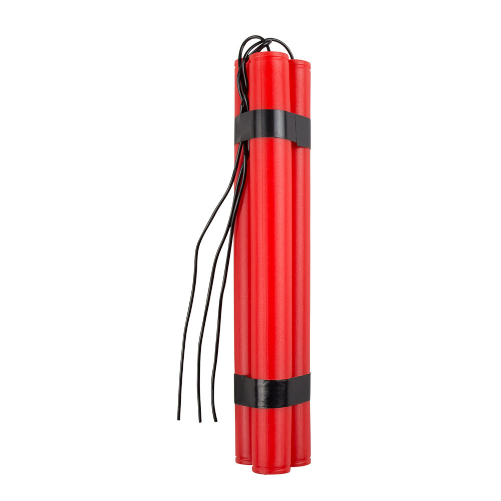 Dynamiet staven van plastic 23 cm - feestartikelen cowboy/piraten/boeven thema - rood -