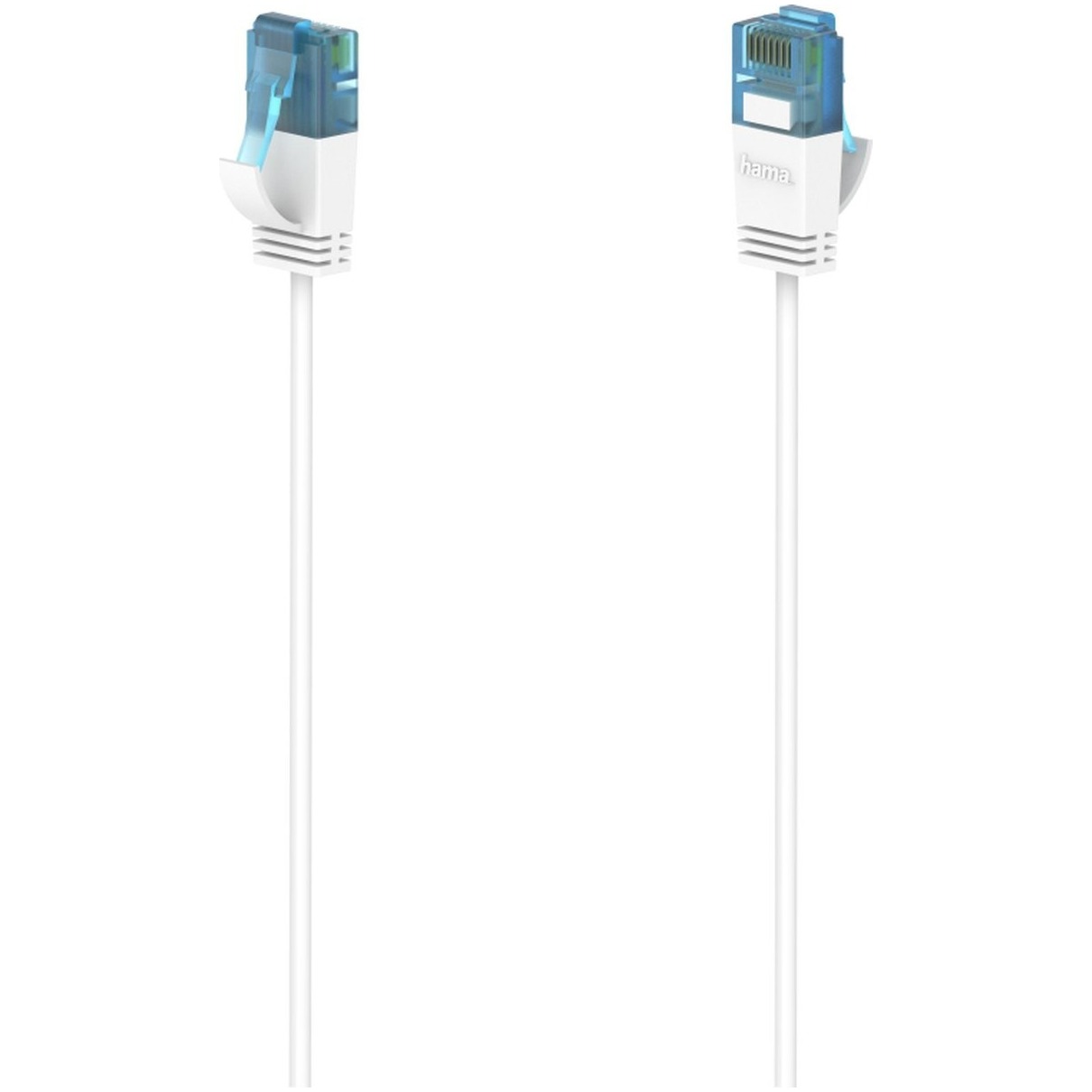 Hama Netwerkkabel Flexi-Slim, CAT-6a, 10 Gbit/s, U/UTP, 0,75 m UTP kabel Wit