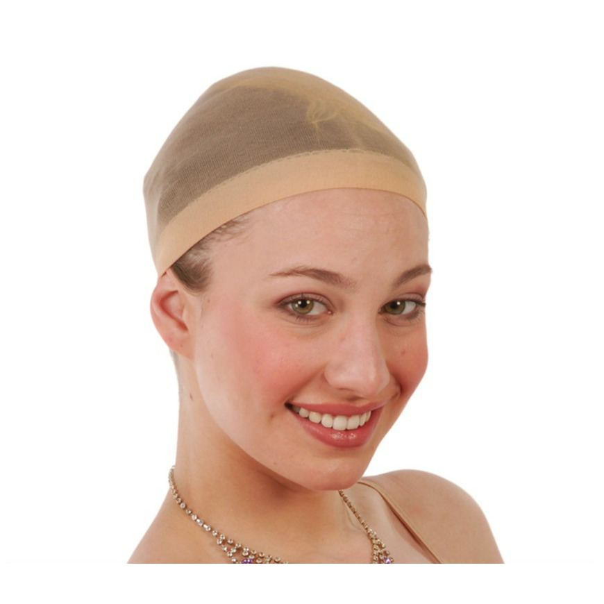 Pruiken netje/haarnetje voor onder een pruik - beige - one size -