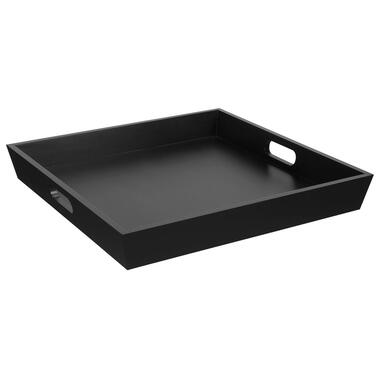 Dienblad Fay - zwart - MDF - 52x52x6,5 cm - Leen Bakker