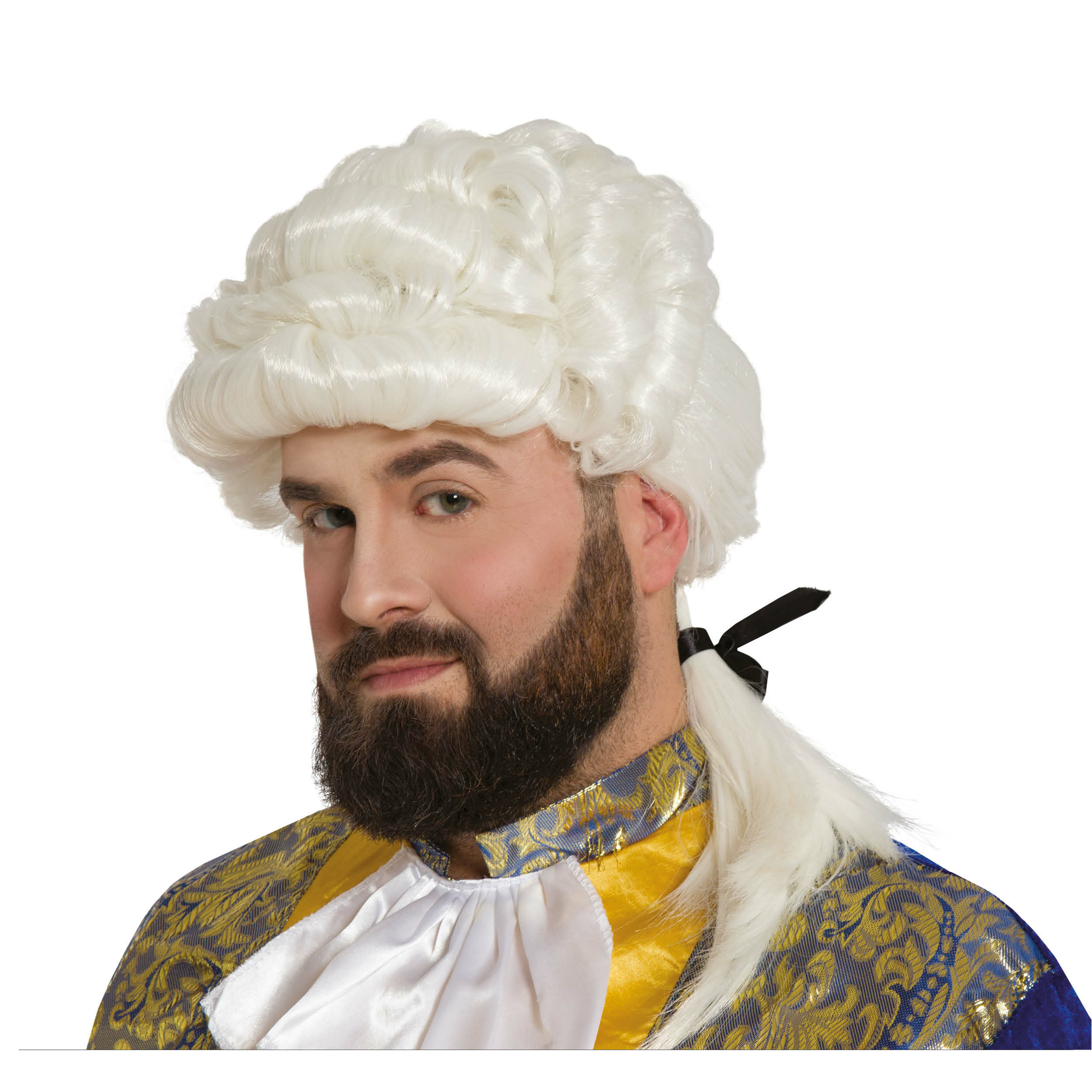 Markies/lakei barok pruik voor heren - wit - 18e eeuw/Renaissance thema -