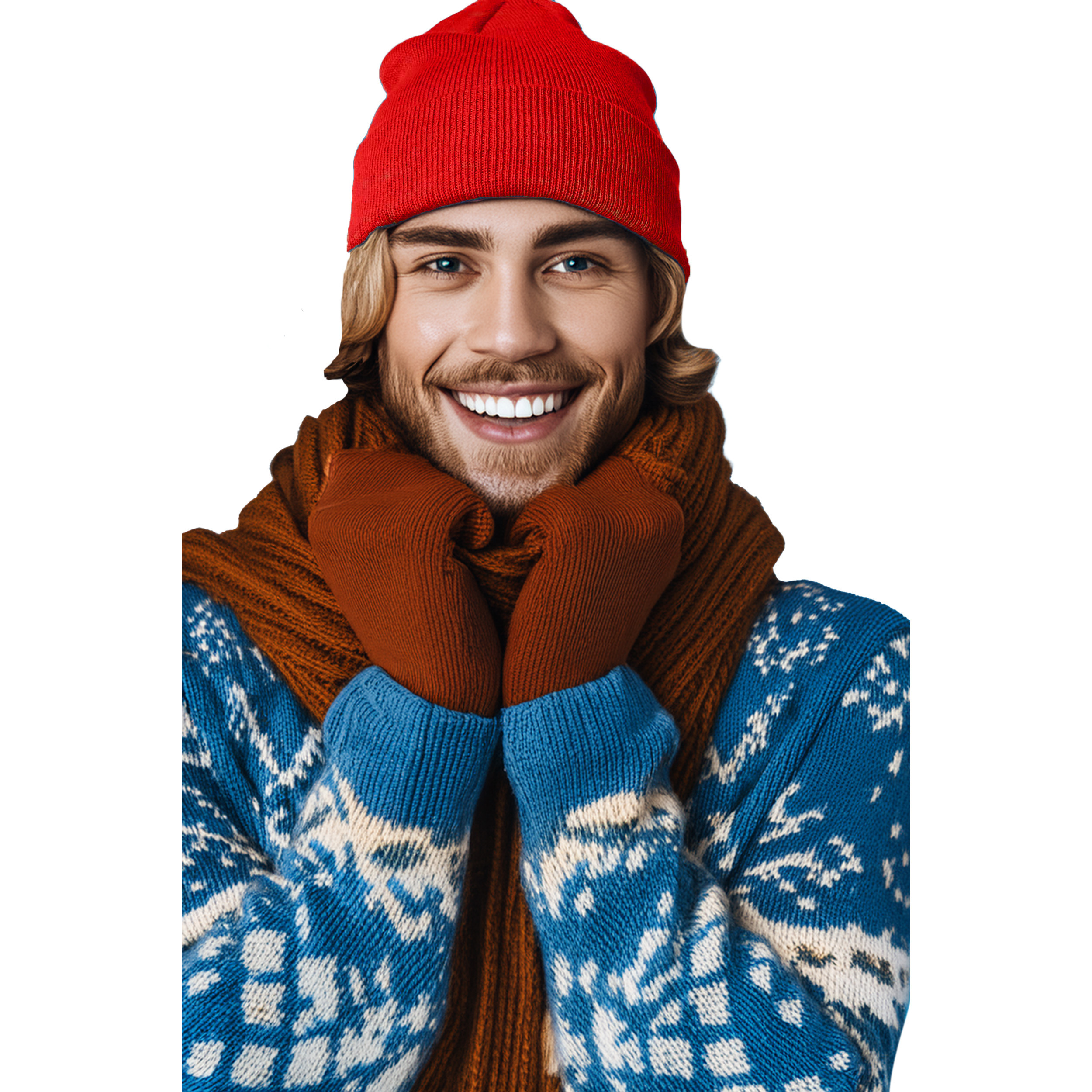 Wintermuts Beanie Yukon - rood - heren/dames - sterk/zacht/licht gebreid 100% Acryl One size -