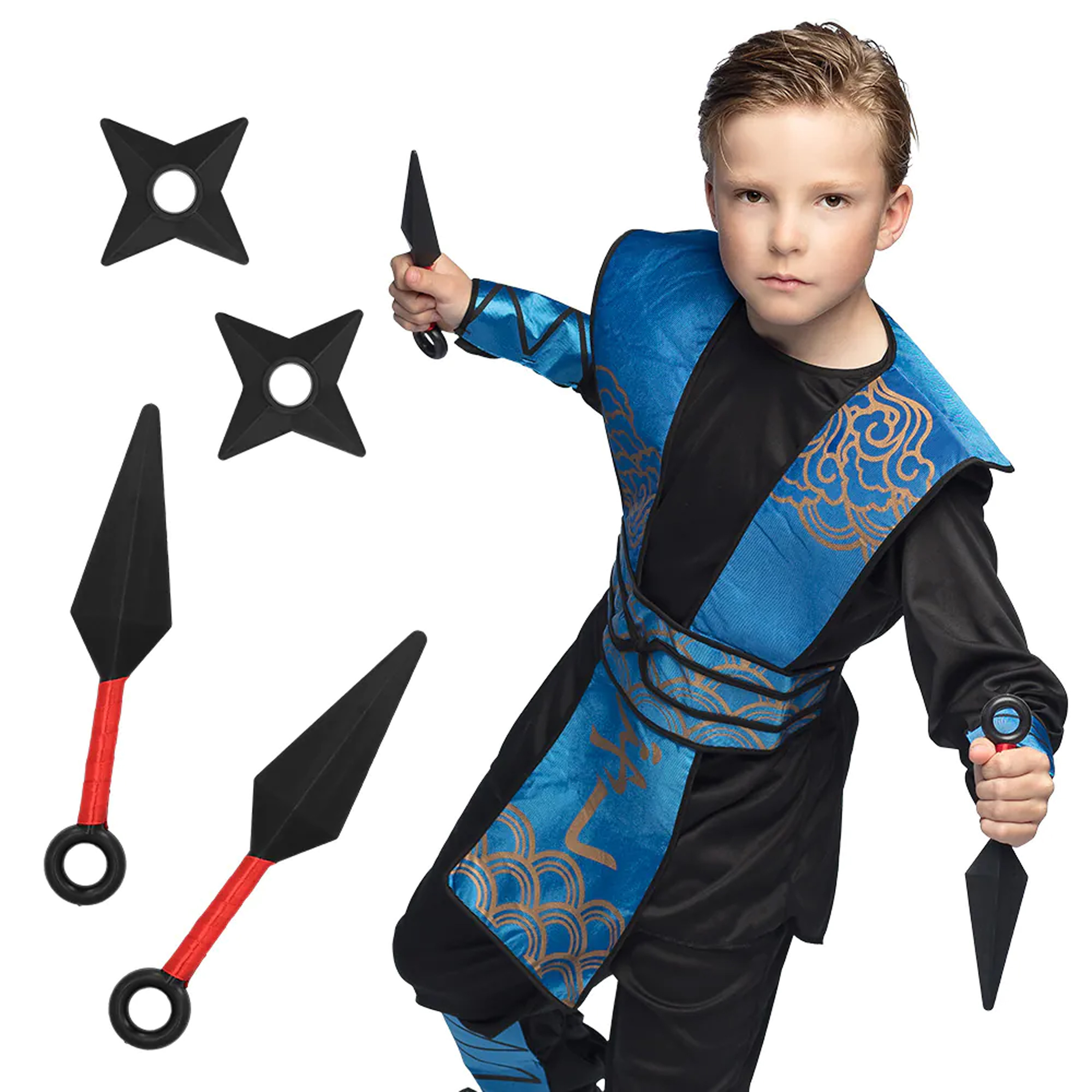 Verkleed speelgoed Ninja uitrusting wapens set - 4 stuks - kunststof - voor kinderen/volwassenen -