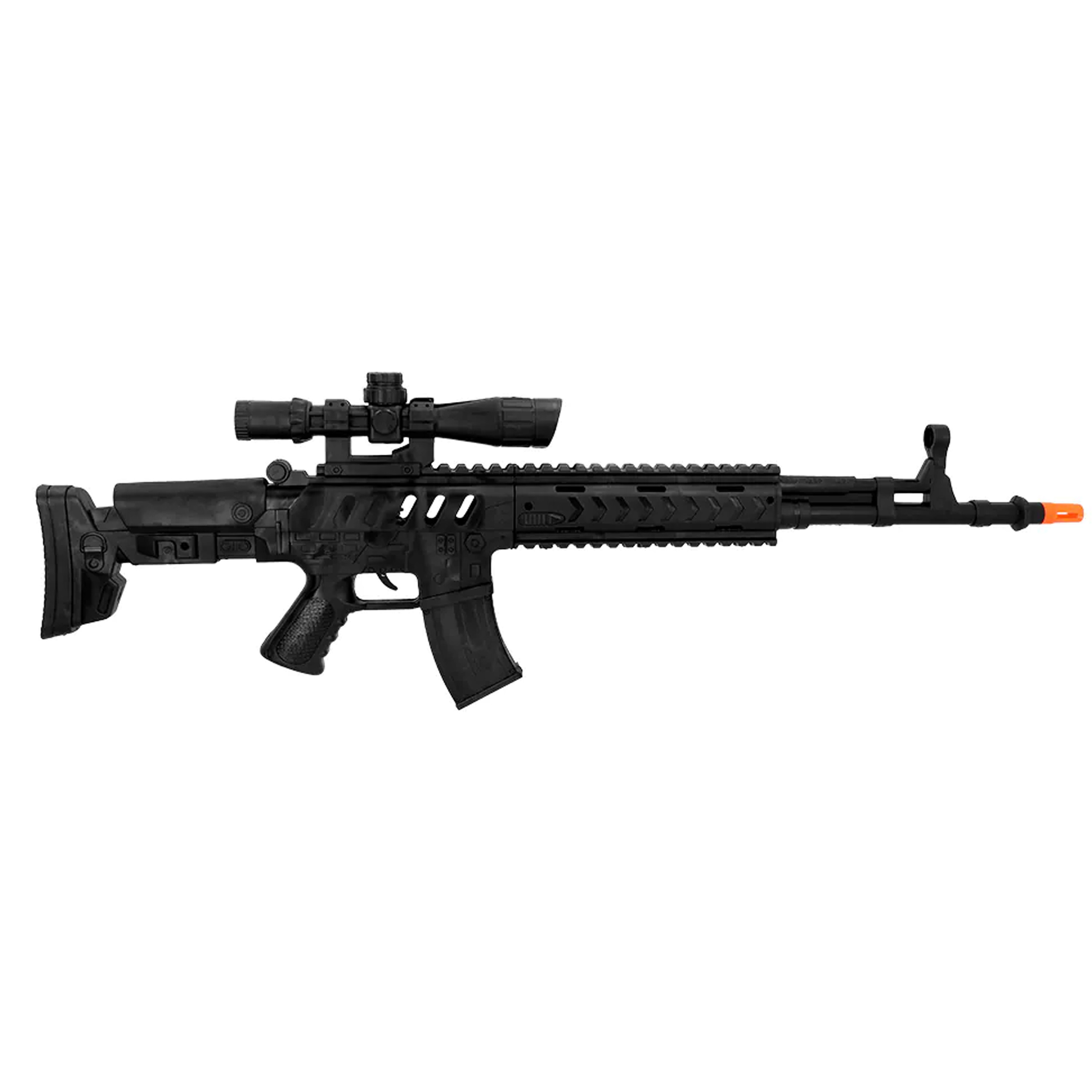 Verkleed speelgoed Politie/soldaten geweer - machinegeweer - zwart - plastic - 68 cm -