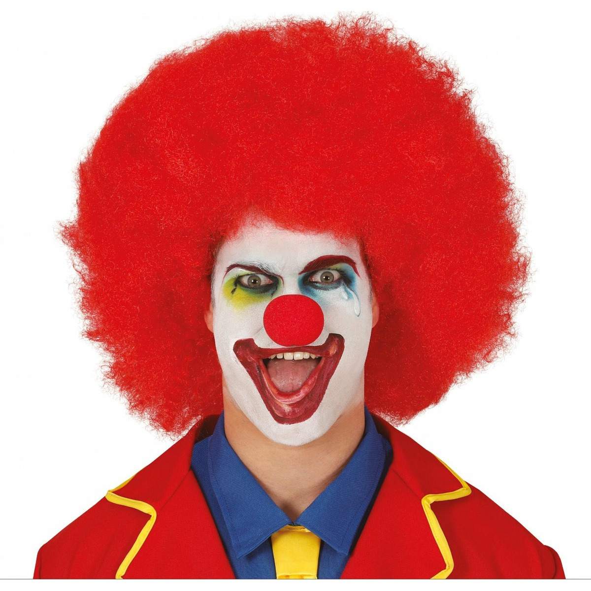 Verkleed pruik clown - rood - voor volwassenen - one size - circus -