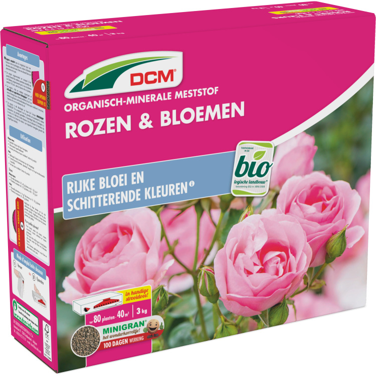 DCM Meststof Rozen & Bloemen 3 kg meststof Tot 40 m²