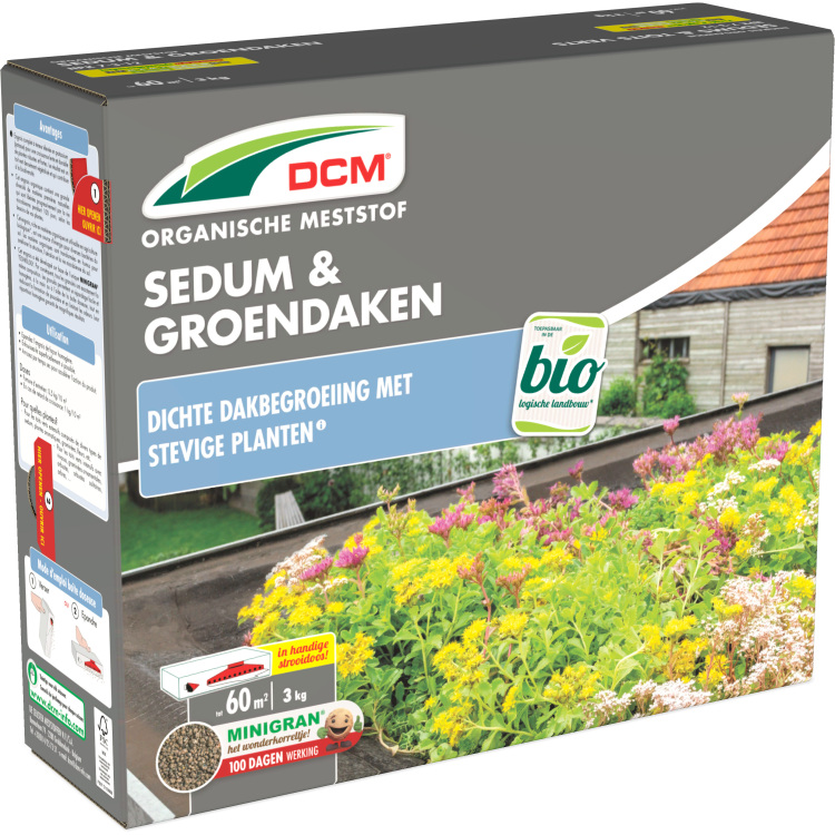 DCM Meststof Sedum & Groendaken 3 kg meststof Tot 60 m²