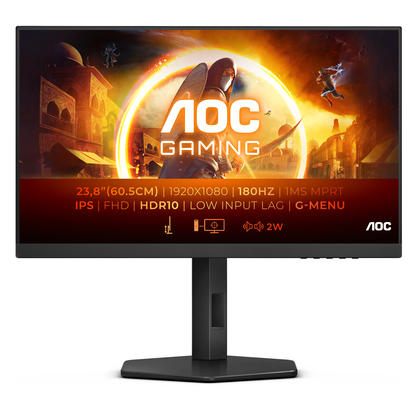 AOC 24G4X gaming monitor 180 Hz, 2x HDMI, 1x DisplayPort, Audio, HDR10
