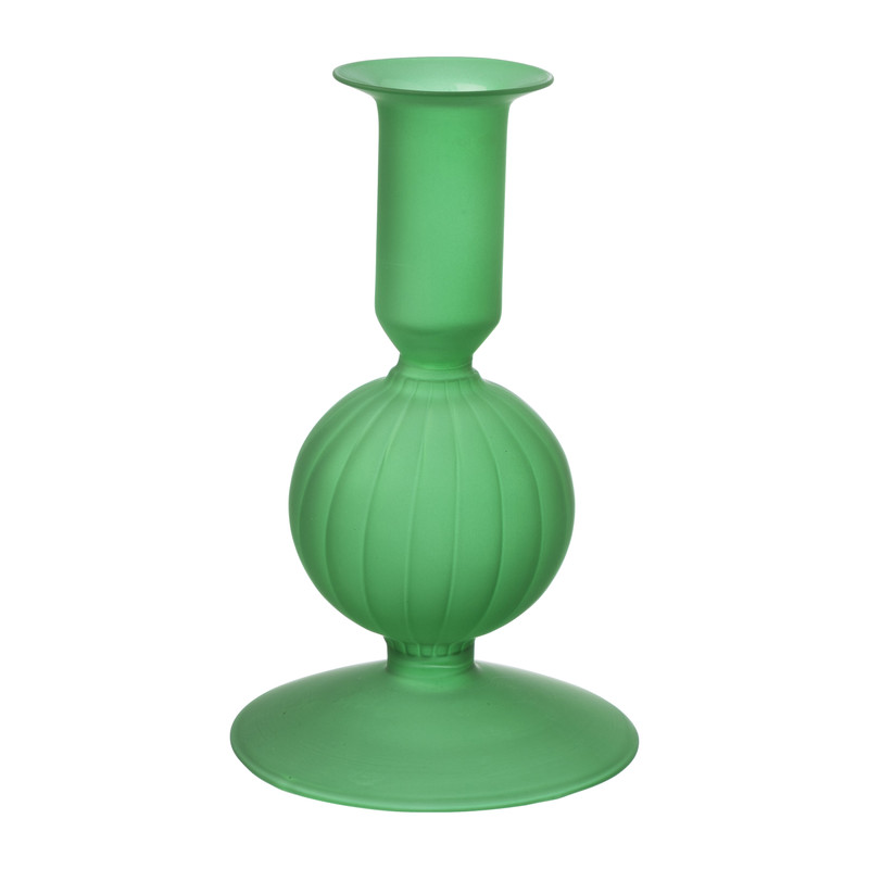 Kandelaar 1bol - groen - ø8.5x15 cm