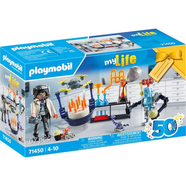 PLAYMOBIL City Life - Onderzoekers met robots constructiespeelgoed 71450