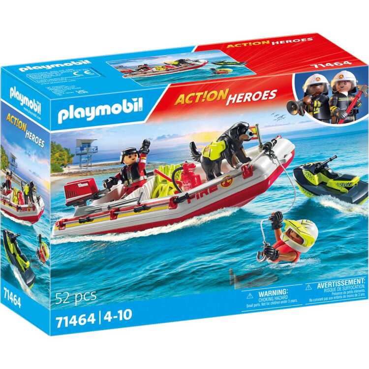 PLAYMOBIL City Action - Brandweerboot met waterscooter constructiespeelgoed 71464