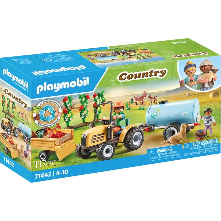 PLAYMOBIL Country - Tractor met aanhanger en watertank constructiespeelgoed 71442