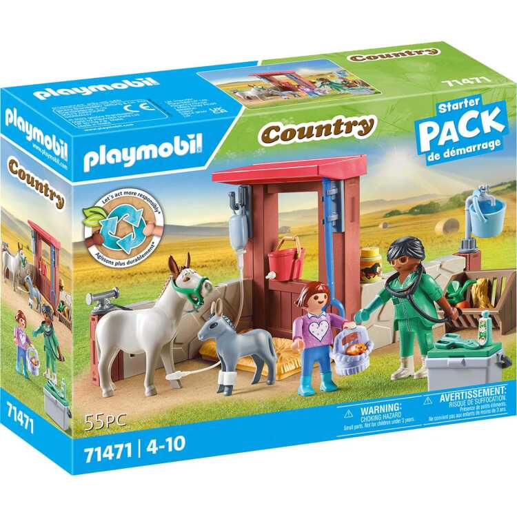 PLAYMOBIL Country - Boerderij dierenarts met de ezels constructiespeelgoed 71471