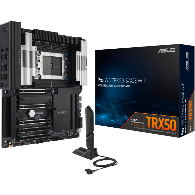 ASUS PRO WS TRX50-SAGE WIFI moederbord 10Gb-LAN, 2.5Gb-LAN, Wifi, BT, Sound, CEB