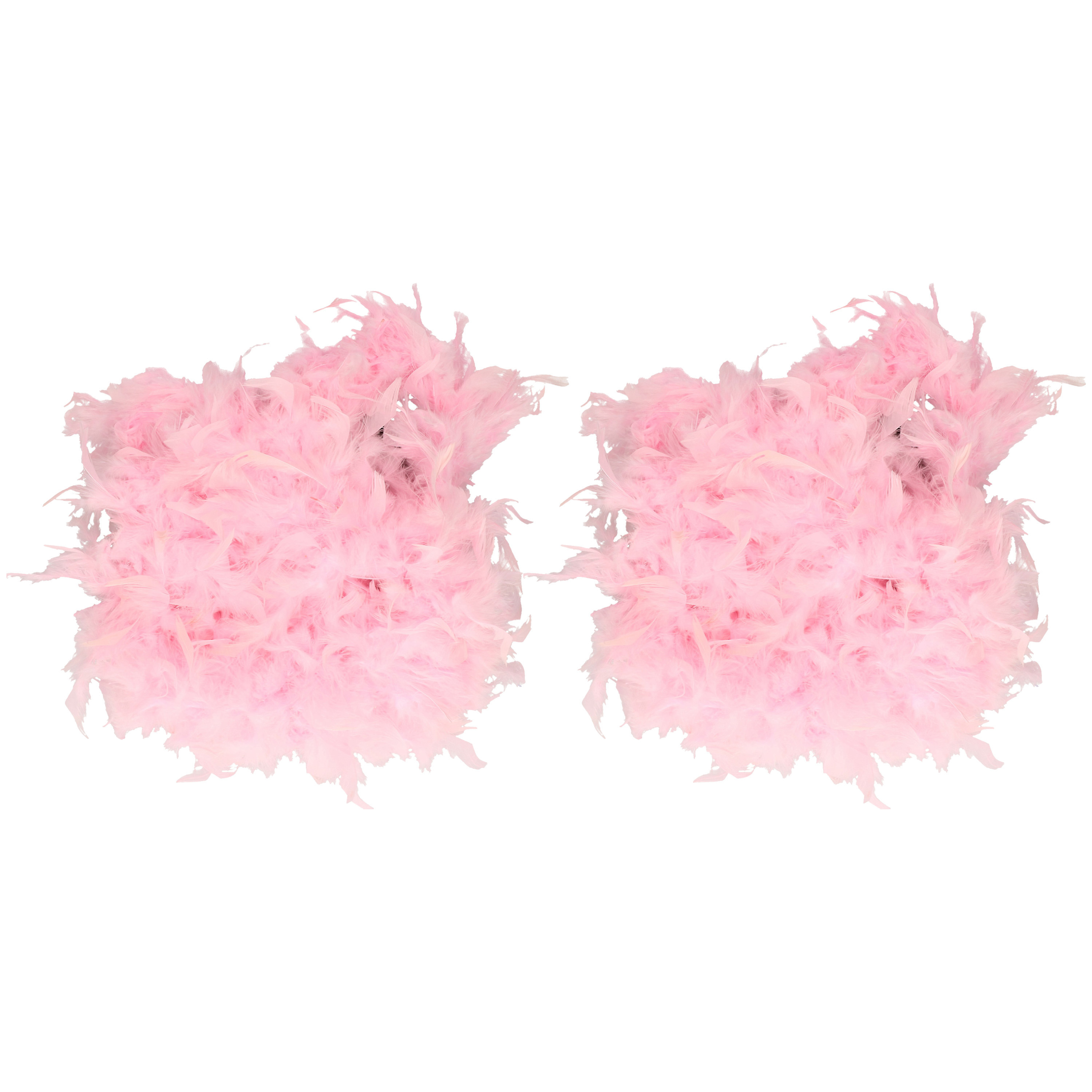 Boa kerstslingers - 2x st - lichtroze - 180 cm - kerstboomversiering -