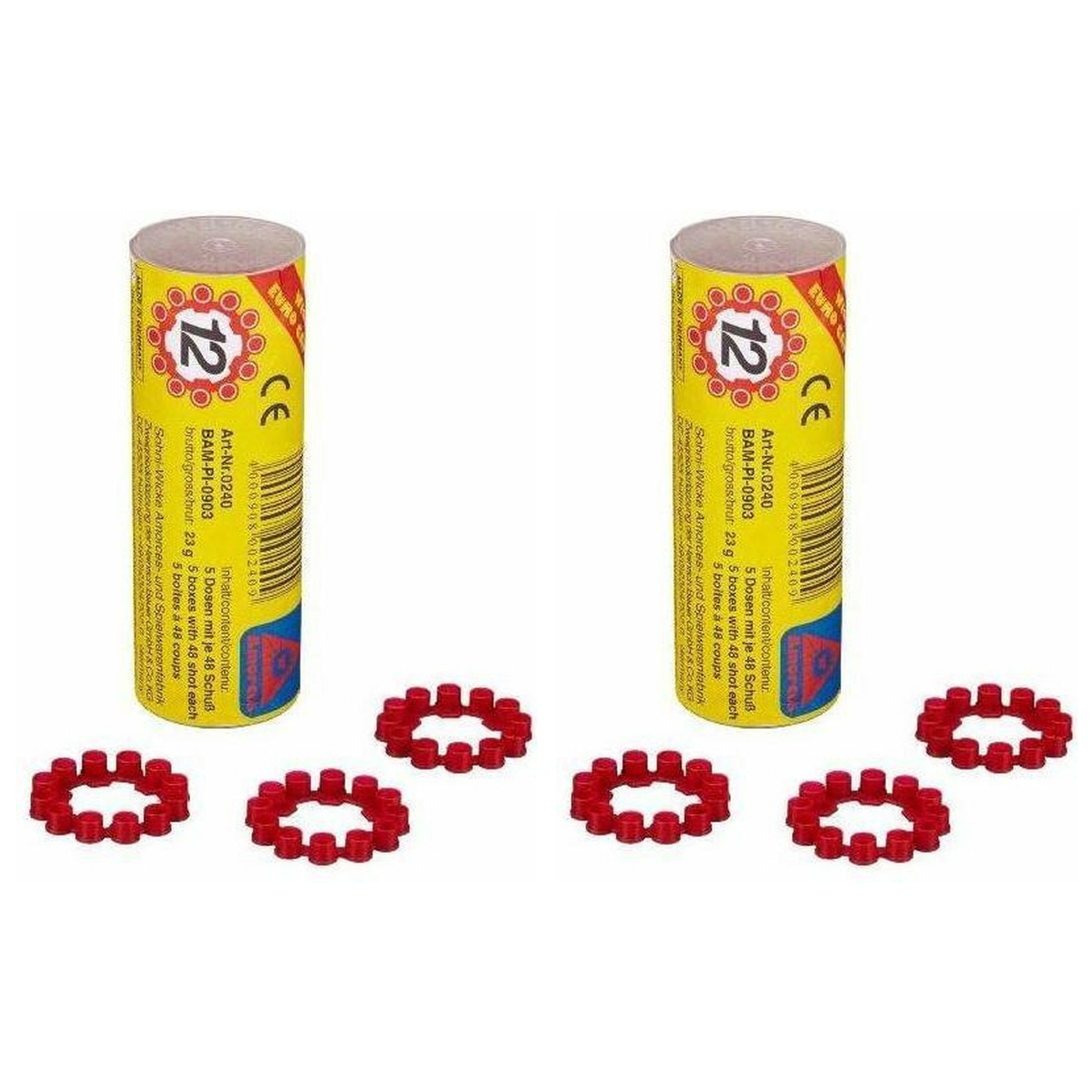 Speelgoed revolver/pistool - 2x - 12-shots plaffertjes ringen - 480 shots verpakking -