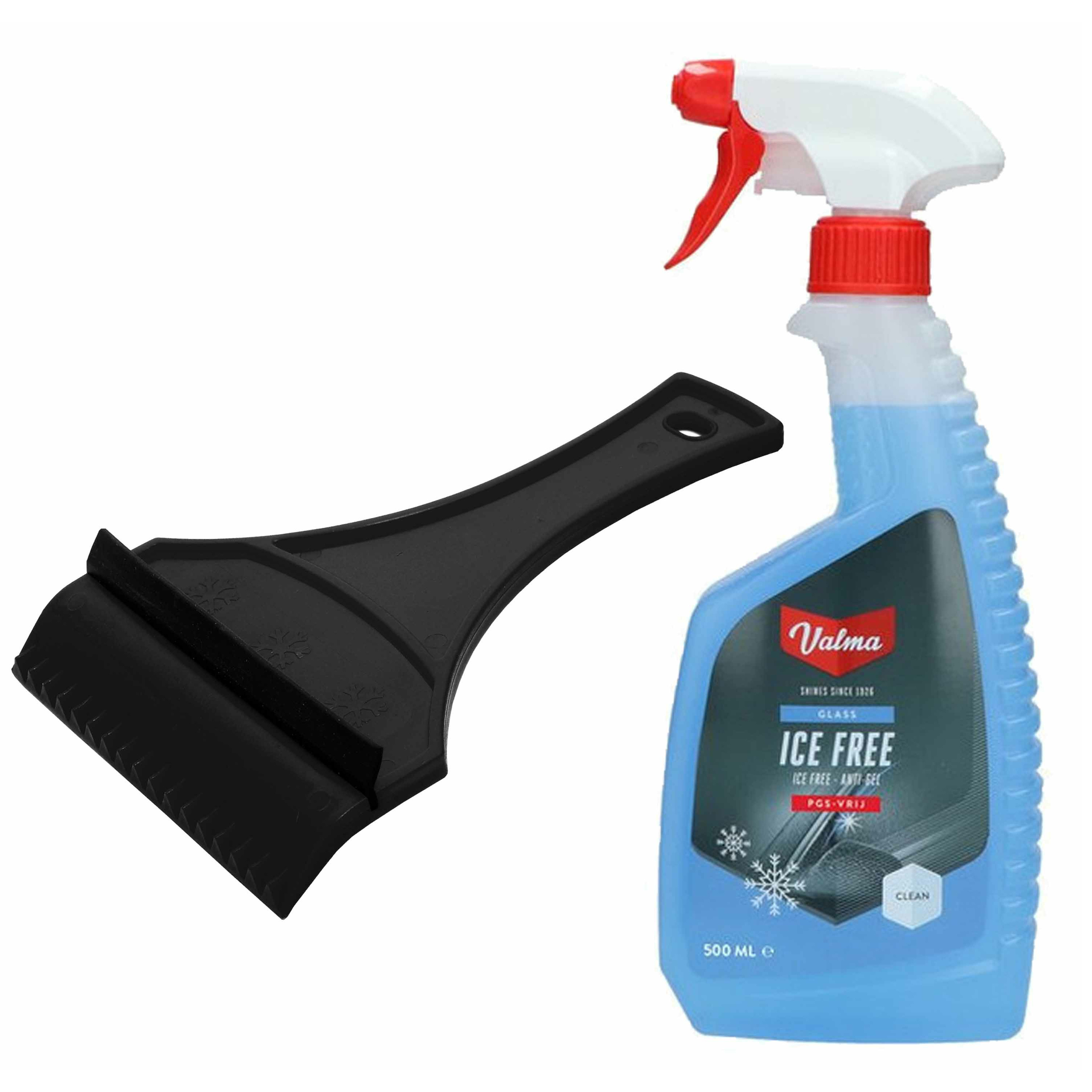 Ruitenontdooier spray - voor auto - 500 ml - antivries sprays - winter/vorst - incl. ijskrabber -