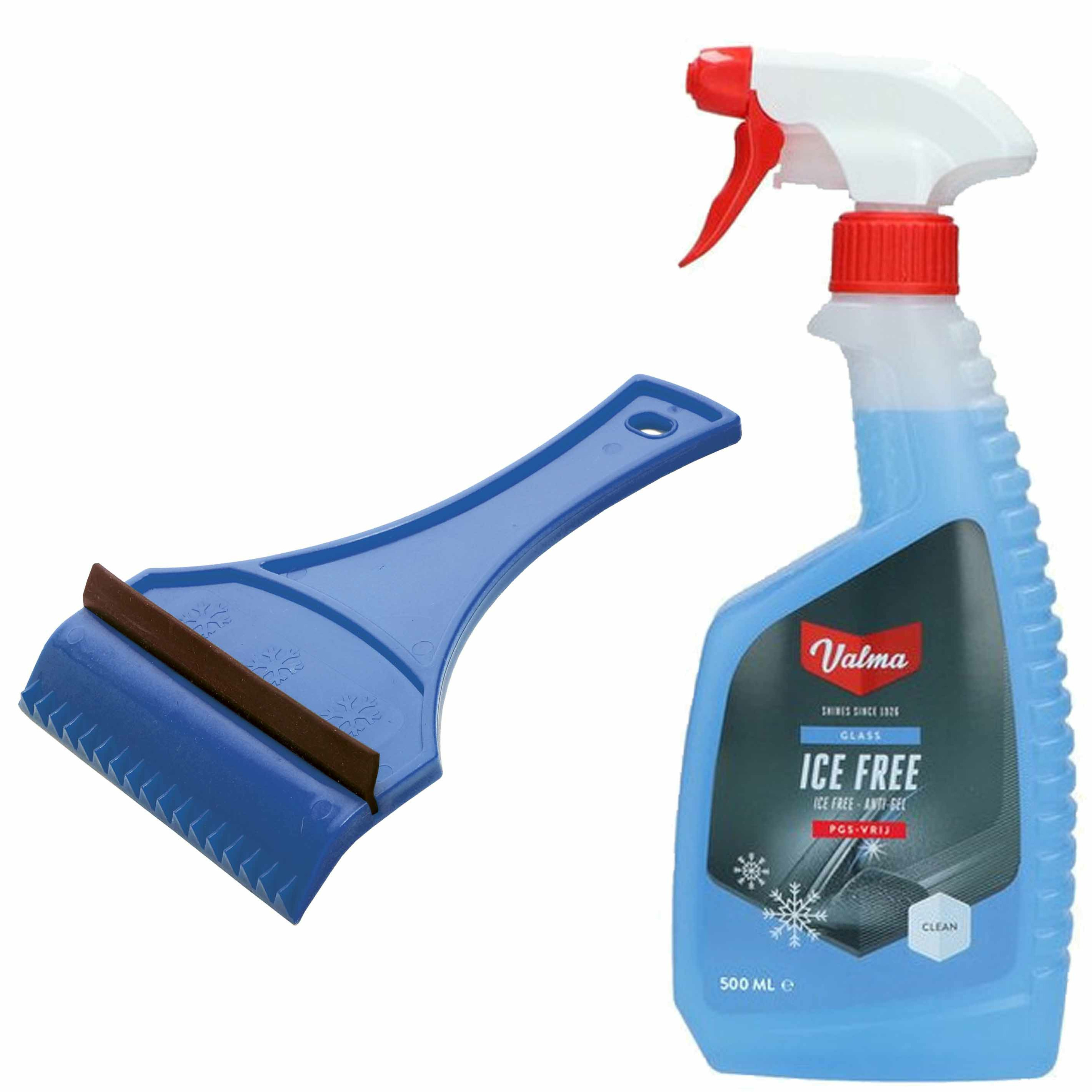 Ruitenontdooier spray - voor auto - 500 ml - antivries sprays - winter/vorst - incl. ijskrabber -