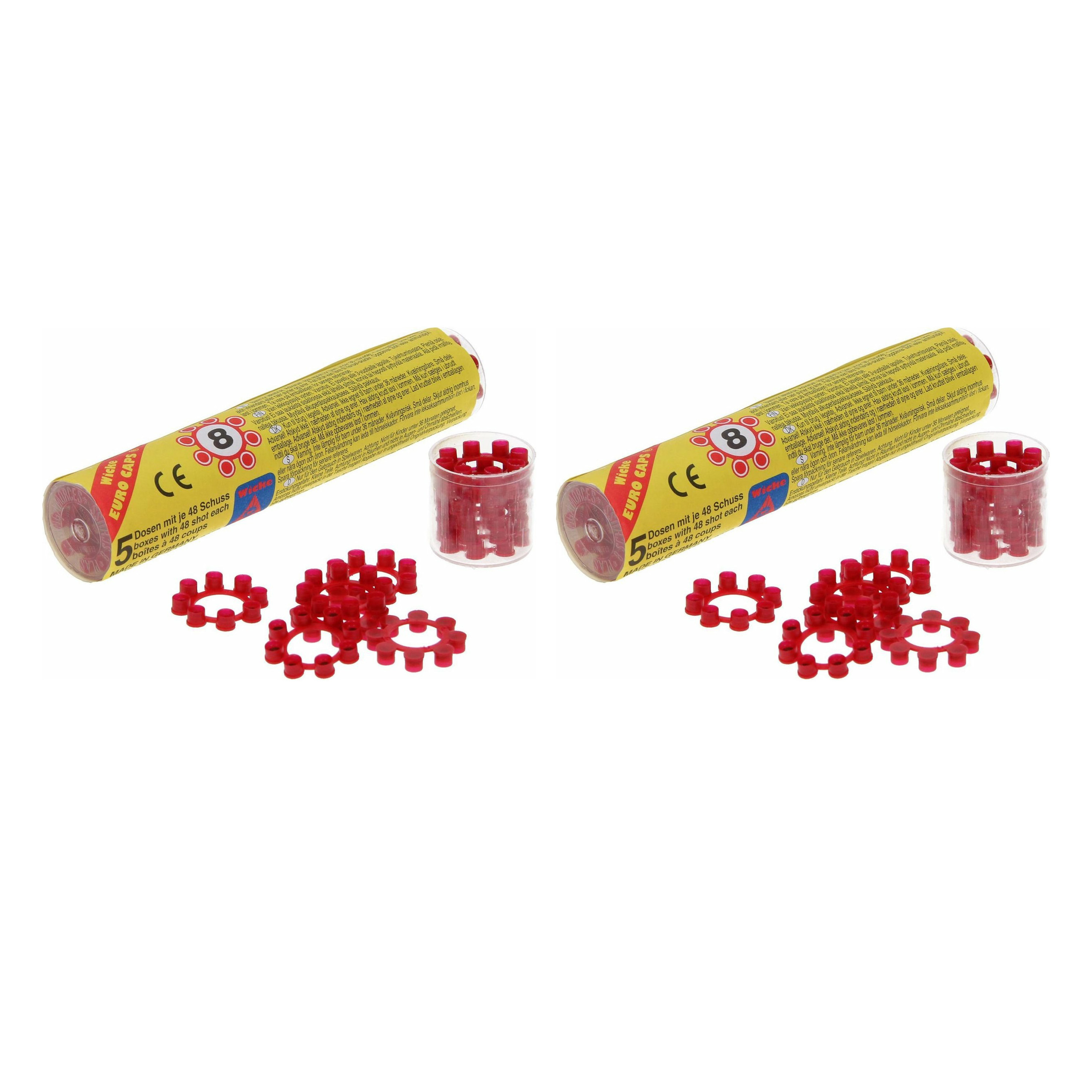 Speelgoed revolver/pistool - 4x - 8-shots plaffertjes ringen - 960 shots verpakking -